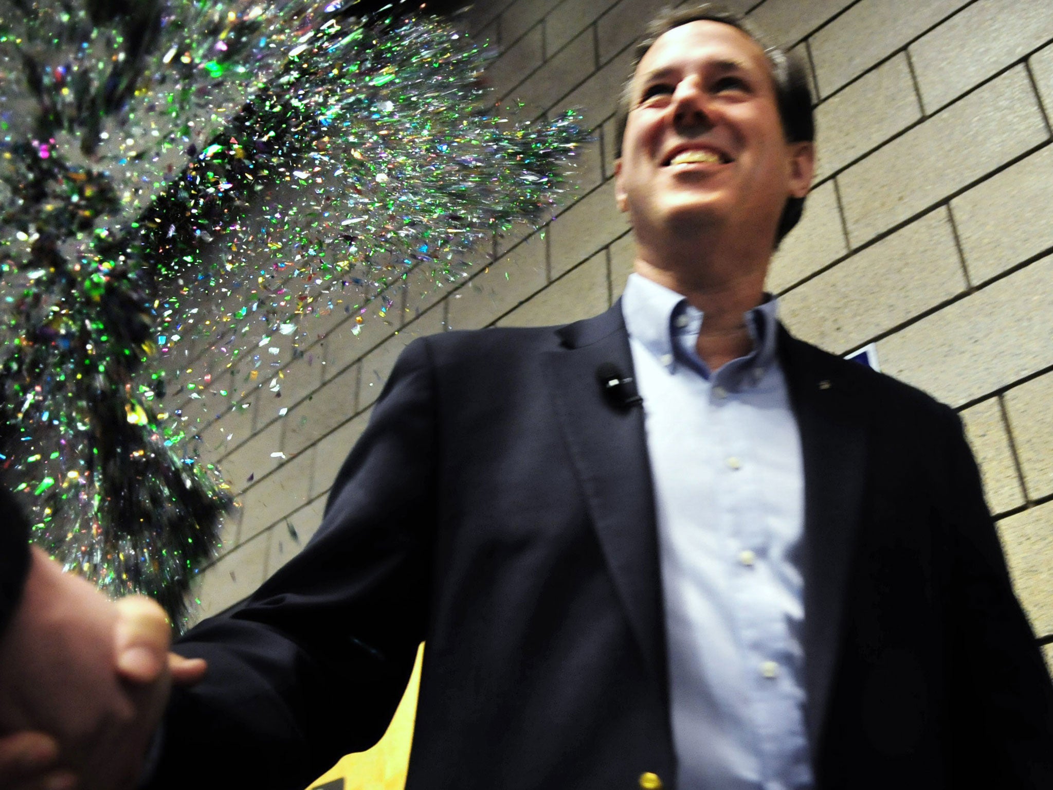 Rick Santorum was repeatedly glitter-bombed during his presidential candidacy