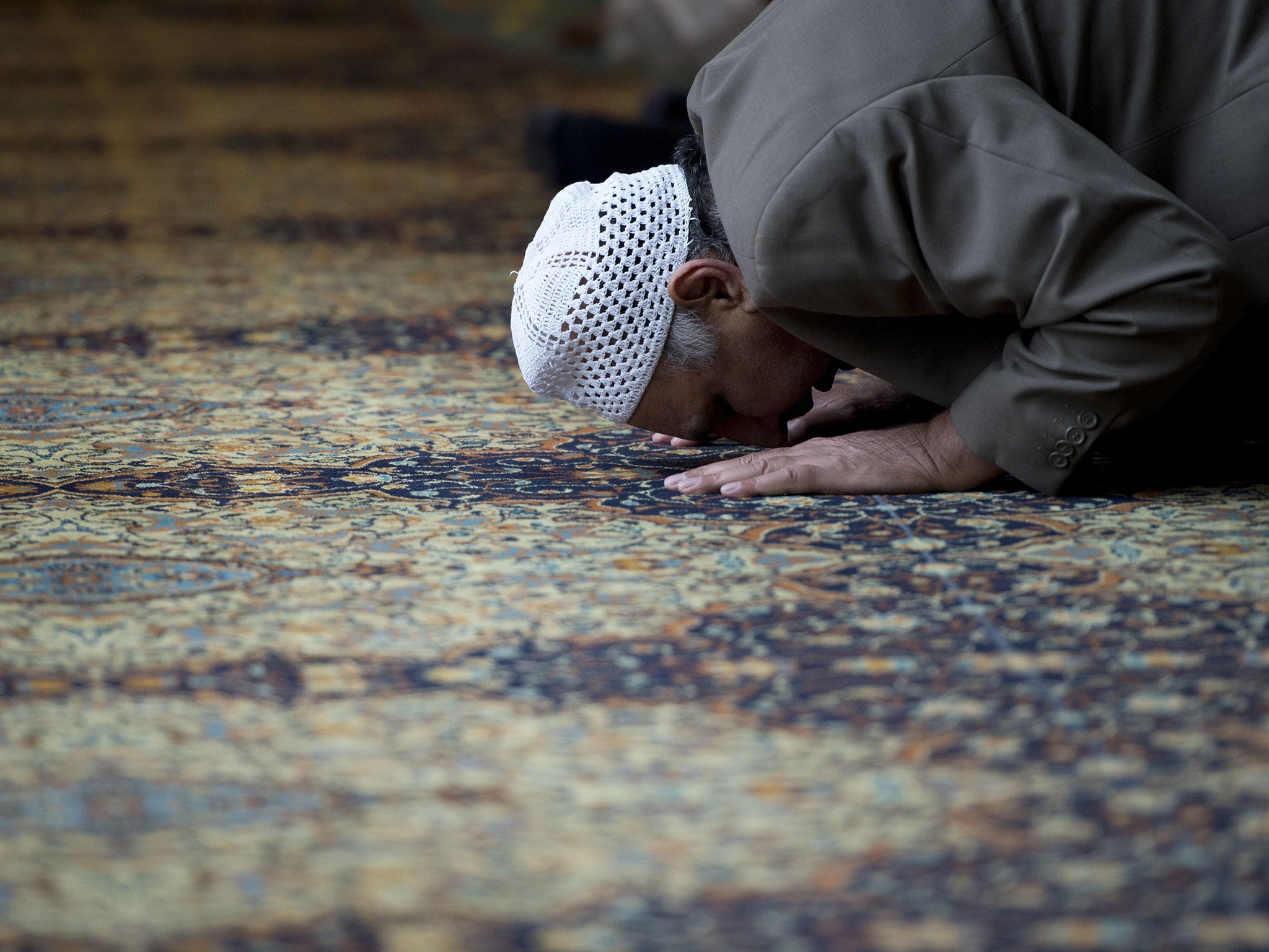 A muslim man prays