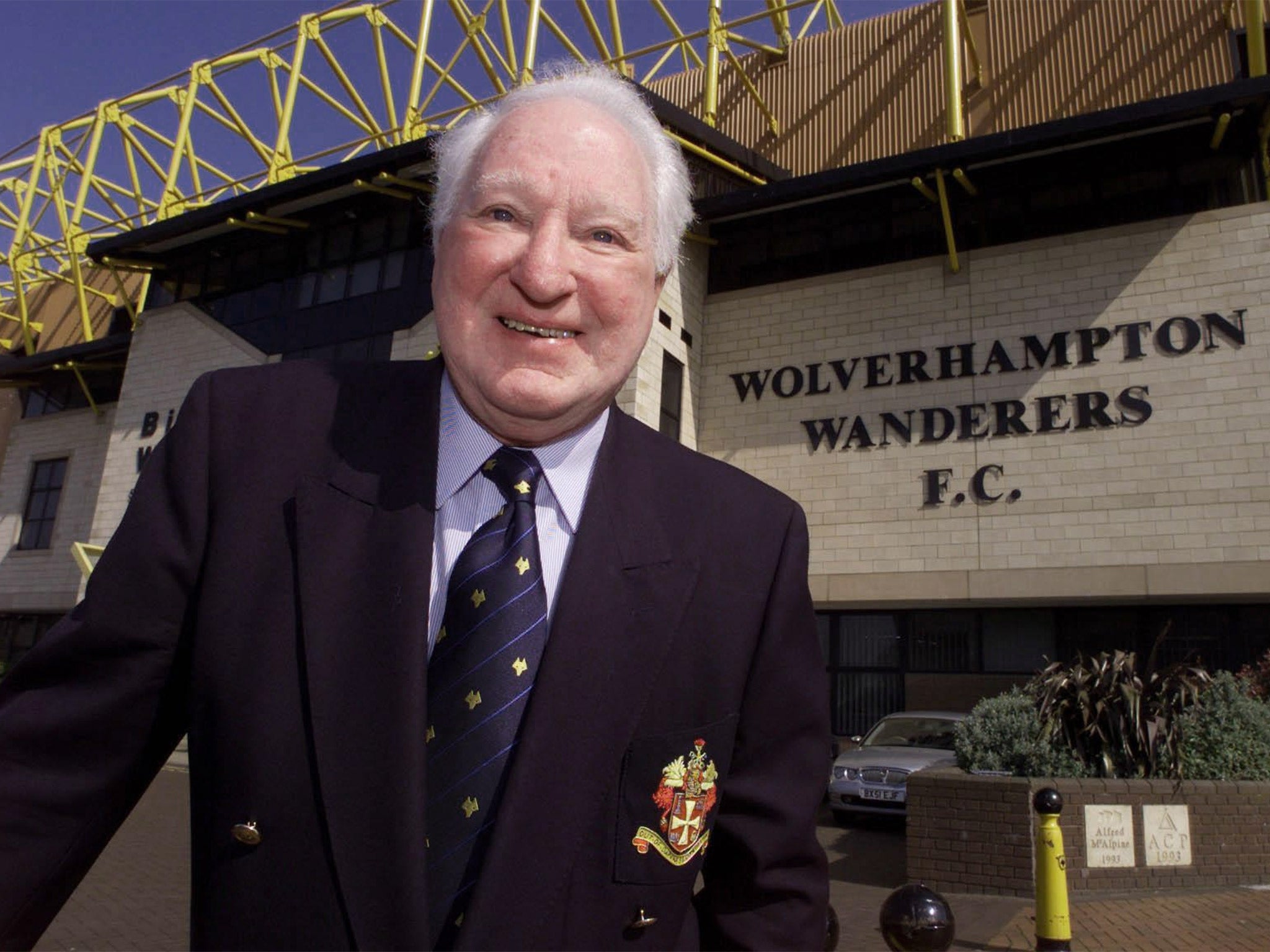 Hayward outside Molineux, which he ordered to be rebuilt using Black Country cement