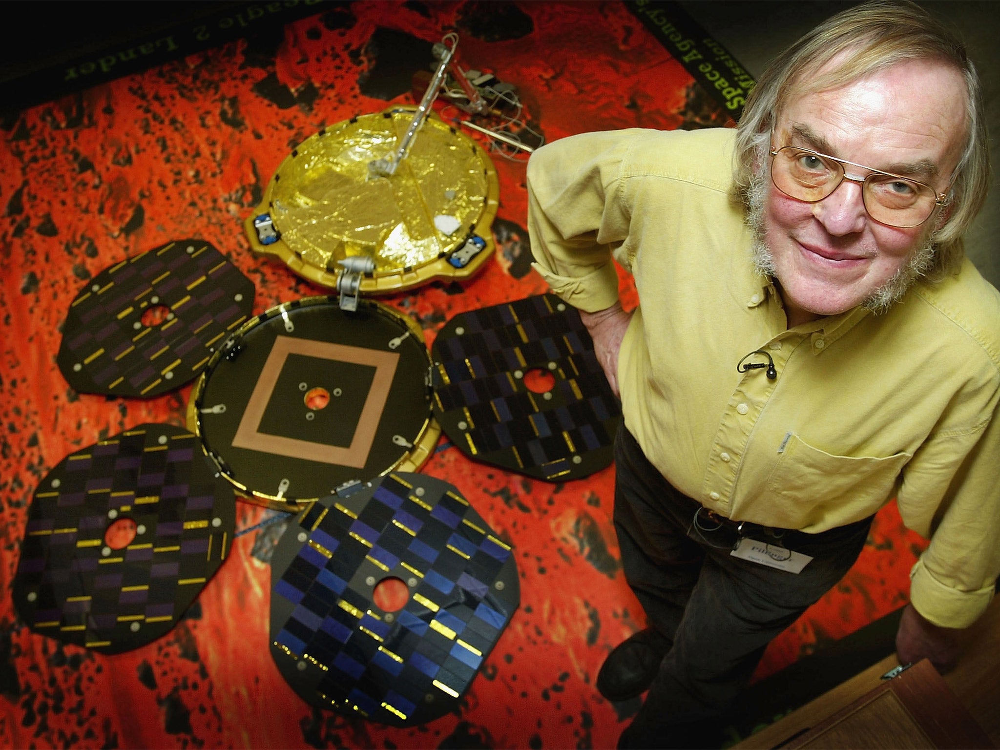 Beagle-eyed: Professor Colin Pillinger used football terminology to explain the mission