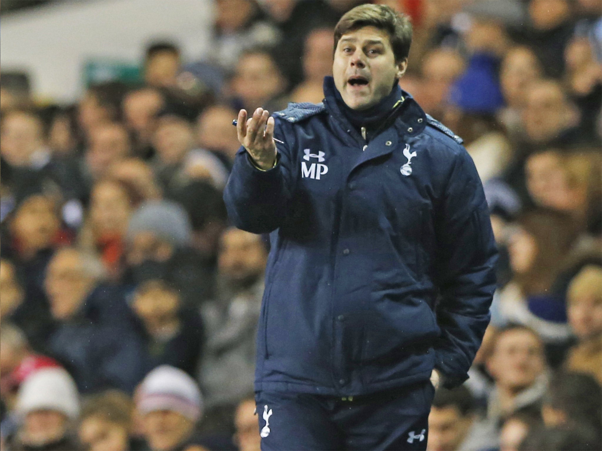 Tottenham manager Mauricio Pochettino issues instructions during his side's 4-2 victory