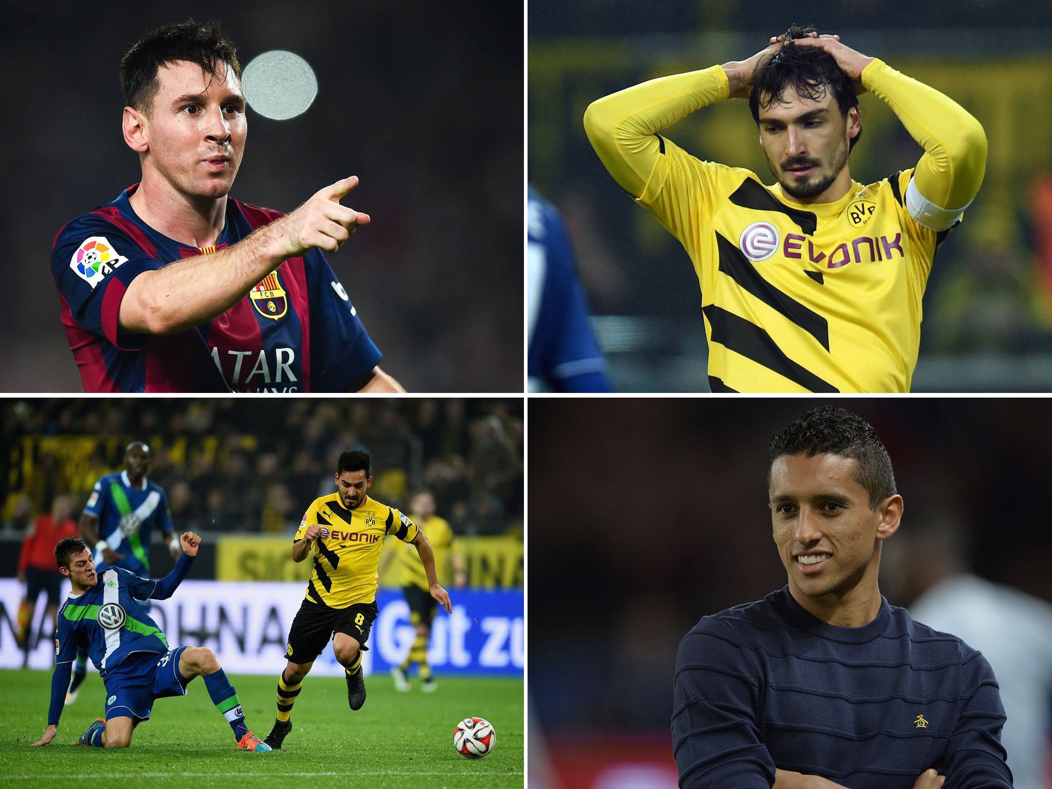 Lionel Messi, Mats Hummels, Ilay Gundogan and Marquinhos