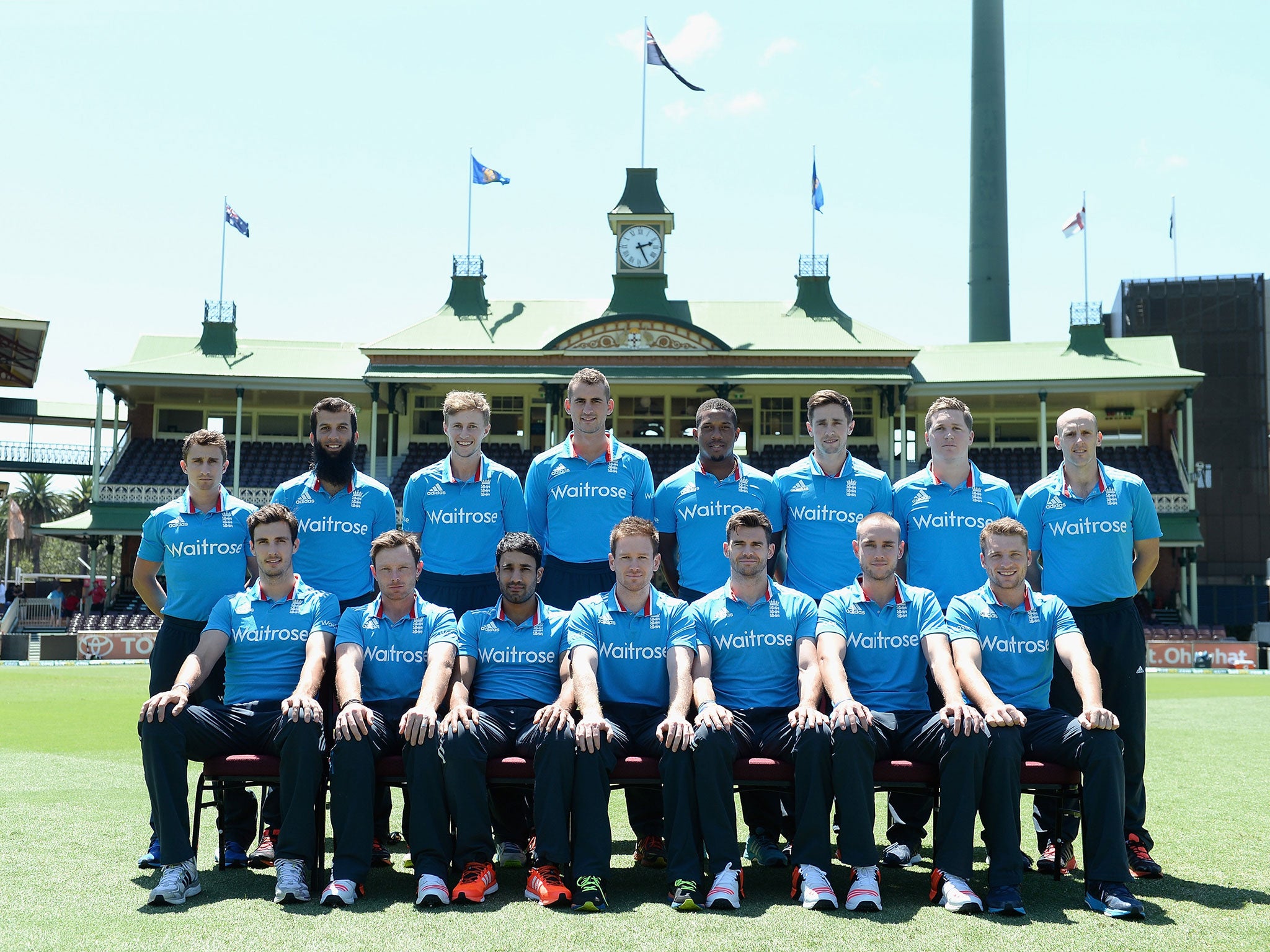 England's ODI team pictured ahead of the Triangular Series