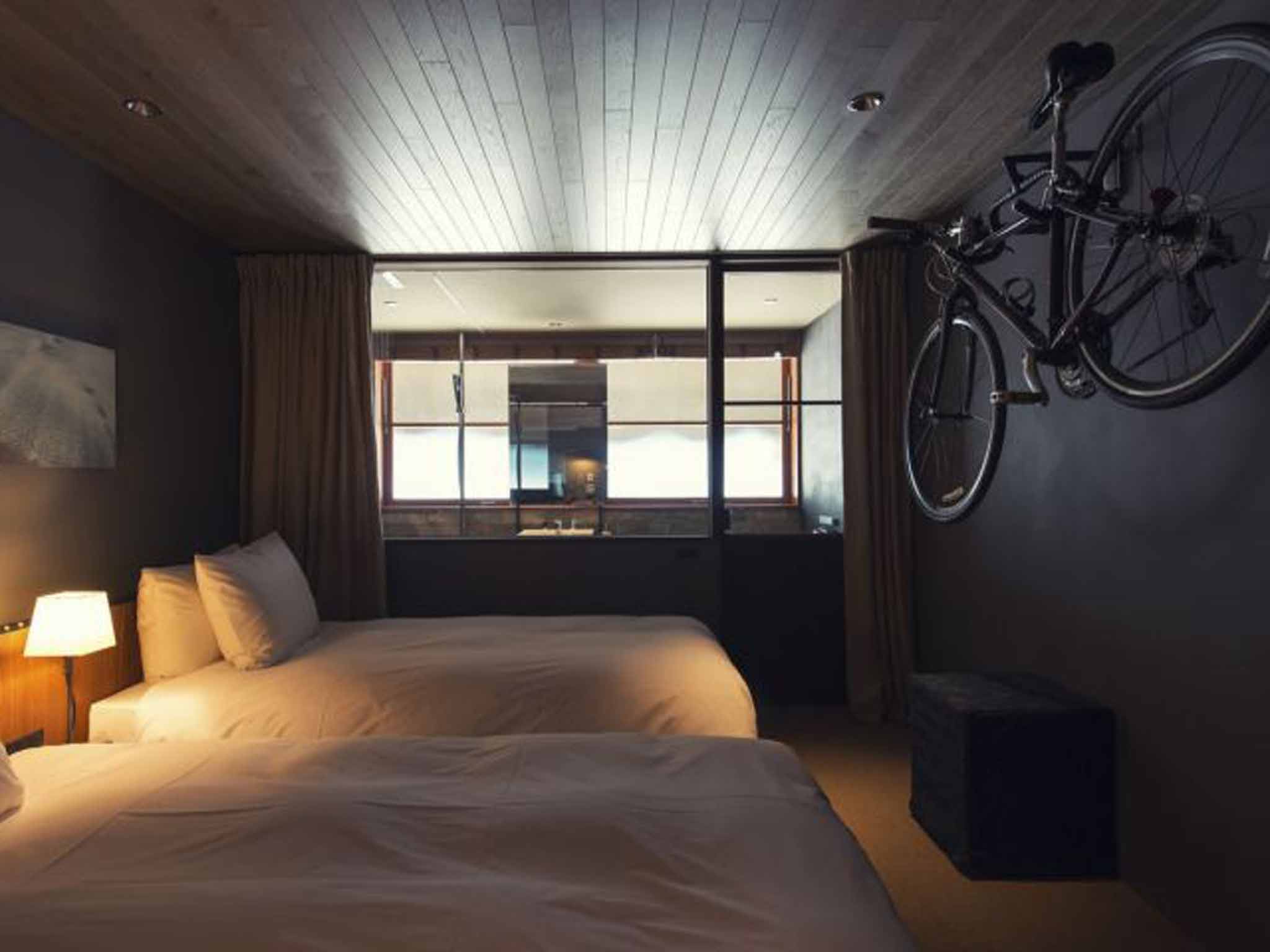In a spin: one of the low-lit bedrooms