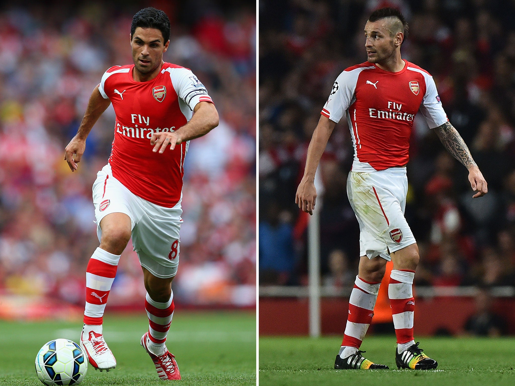 Mikel Arteta and Mathieu Debuchy have been ruled out for three months