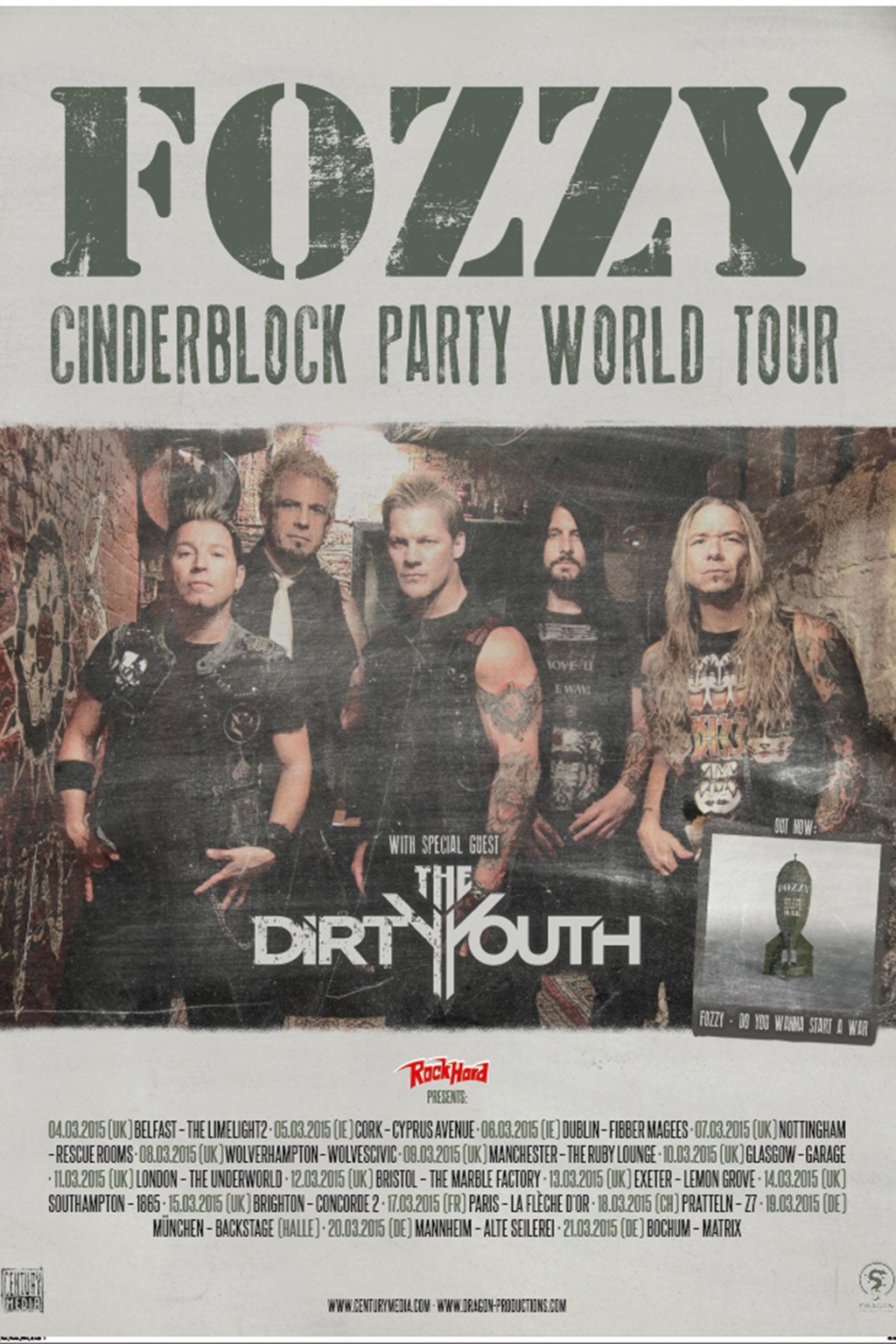 Fozzy embark on their Cinderblock Party World Tour