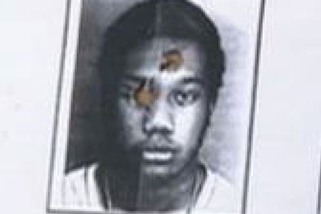 A mugshot of Woody Deant, when he was 18 years old, was used as target practice by US police 