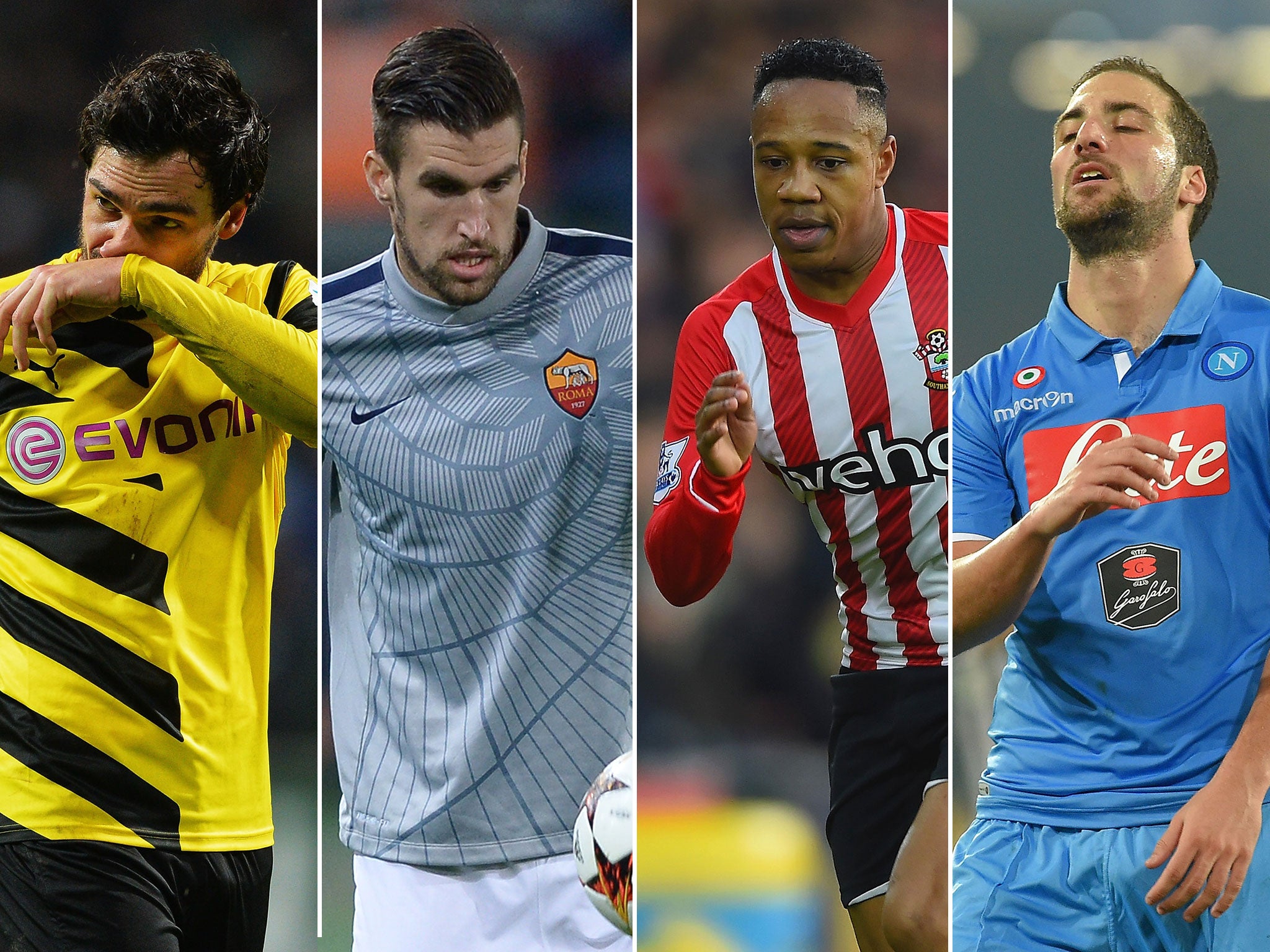 Mats Hummels, Kevin Strootman, Nathanial Clyne and Gonzalo Higuain