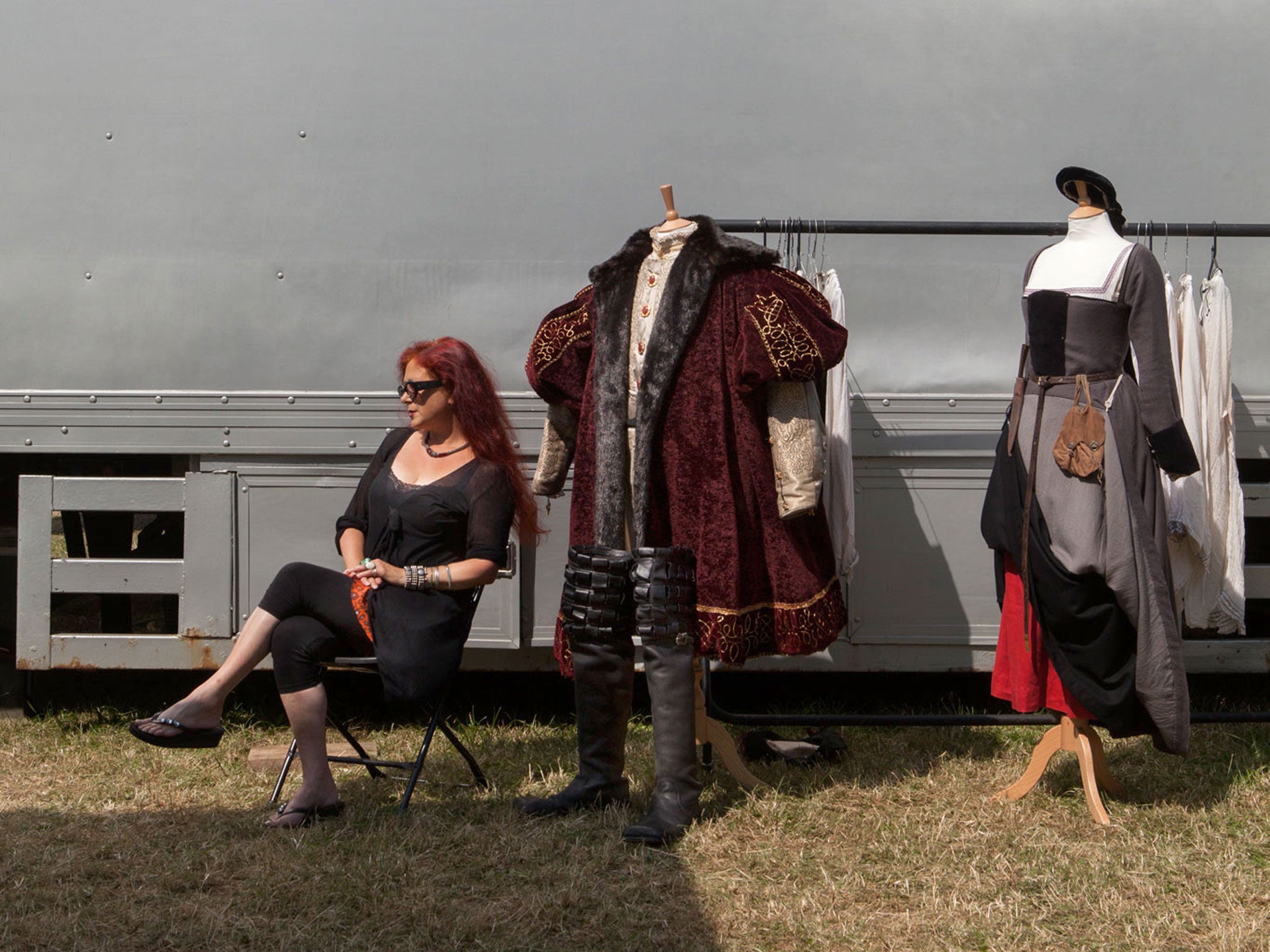 Joanna Eatwell outside her costume truck on the set of 'Wolf Hall'