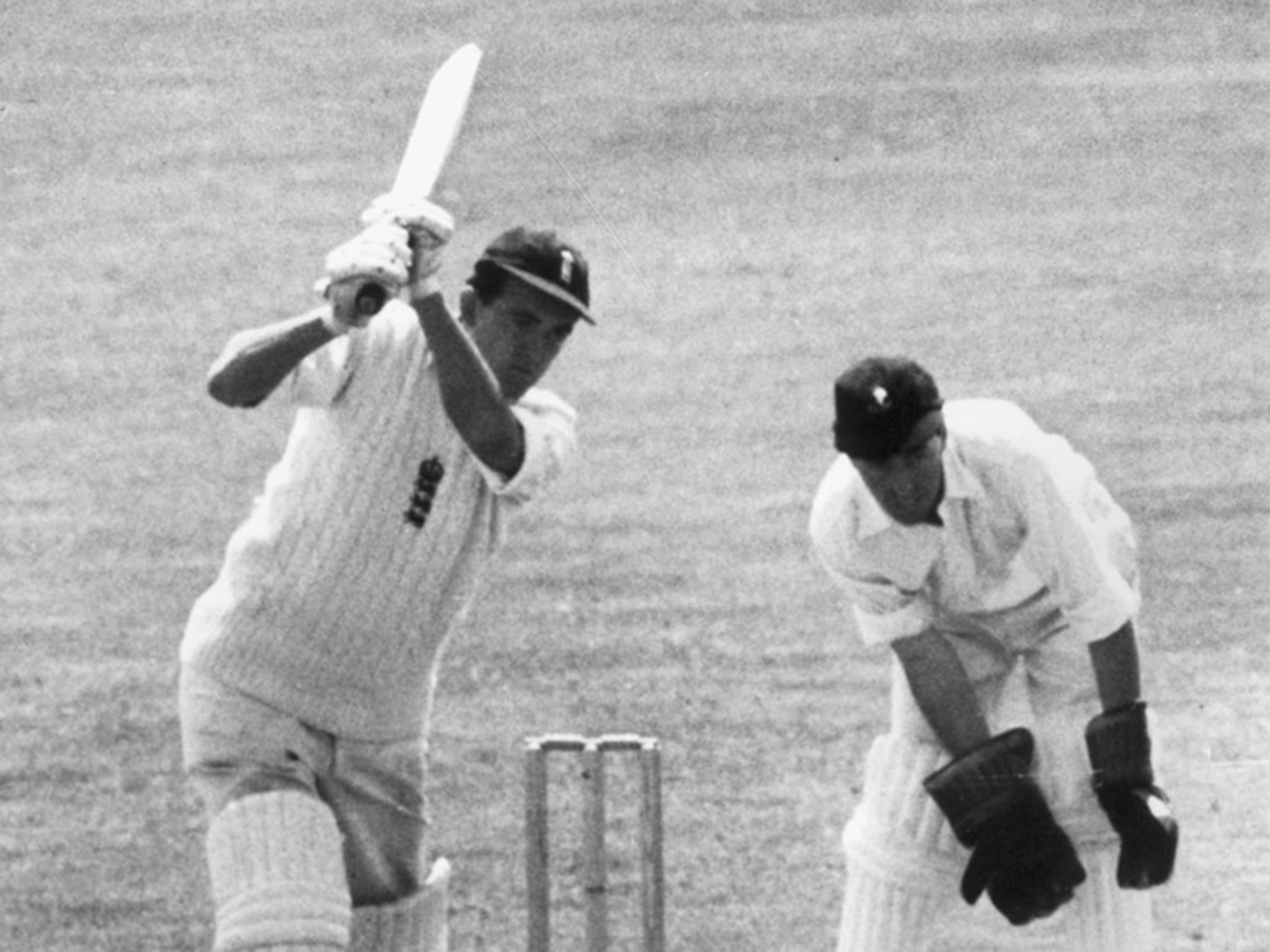 Pullar in action for England during the first Test against South Africa at Edgbaston in 1960