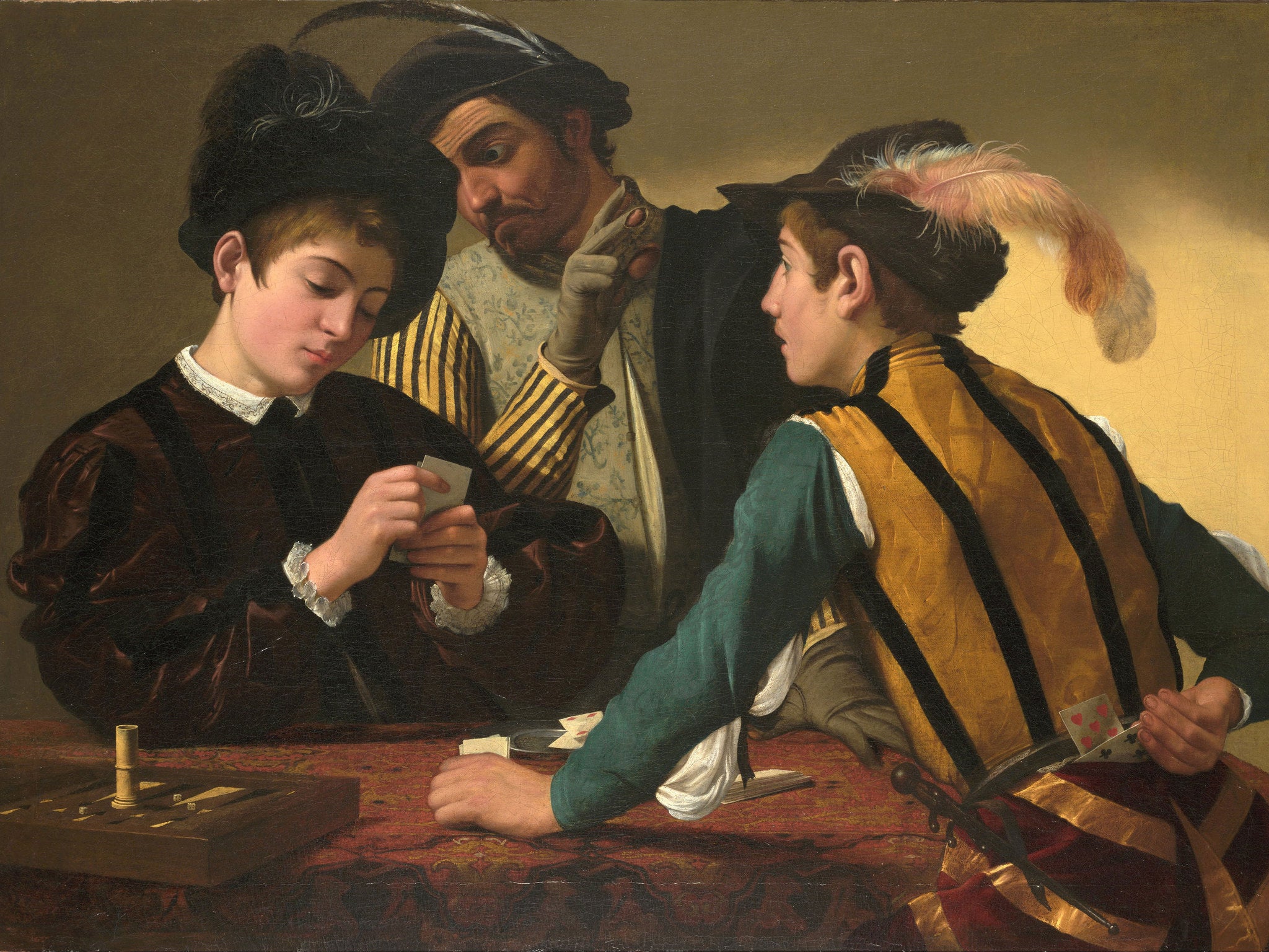 The Cardsharps. Found in the collection of Kimbell Art Museum