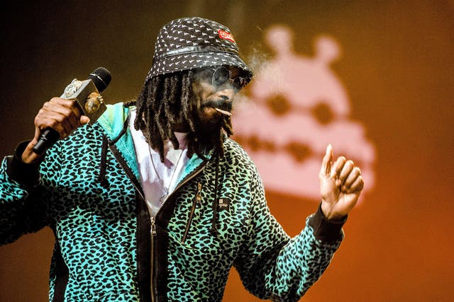 A young woman punched a police officer after attending a gig by US rapper Snoop Dogg