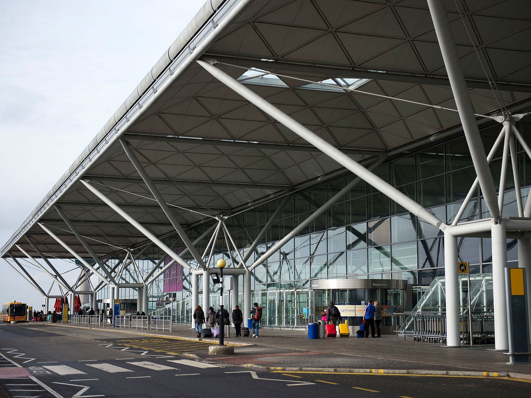 Stansted Airport, where a man was arrested on Friday