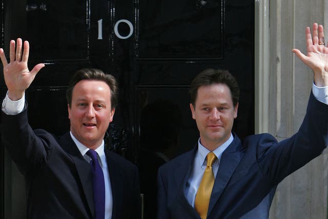 The 2010-formed Coalition was led by a partly reformed Conservative Party, checked and balanced by Nick Clegg (Getty)