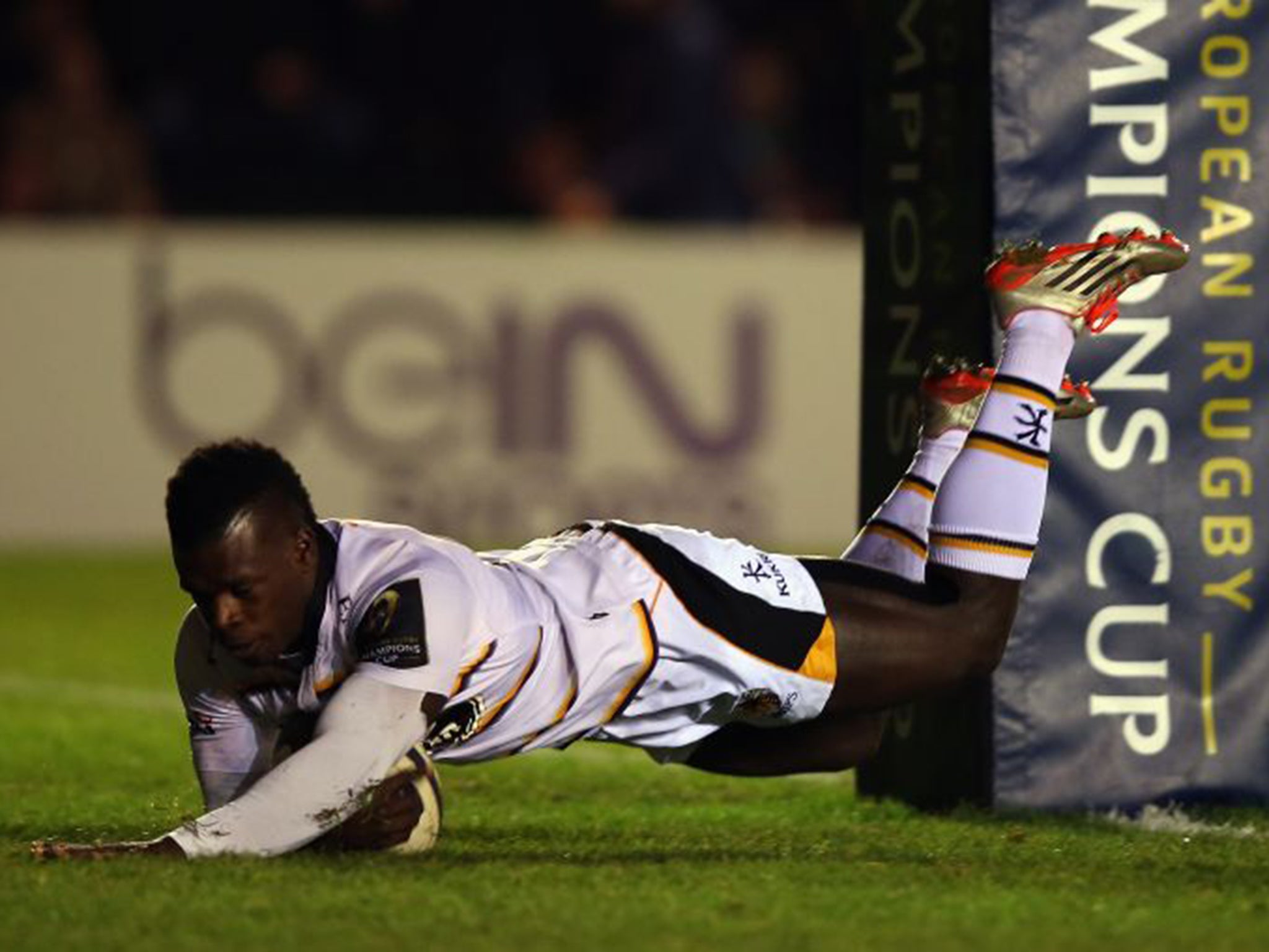 Early strike: Christian Wade sets Wasps on their way with the first try (Getty)