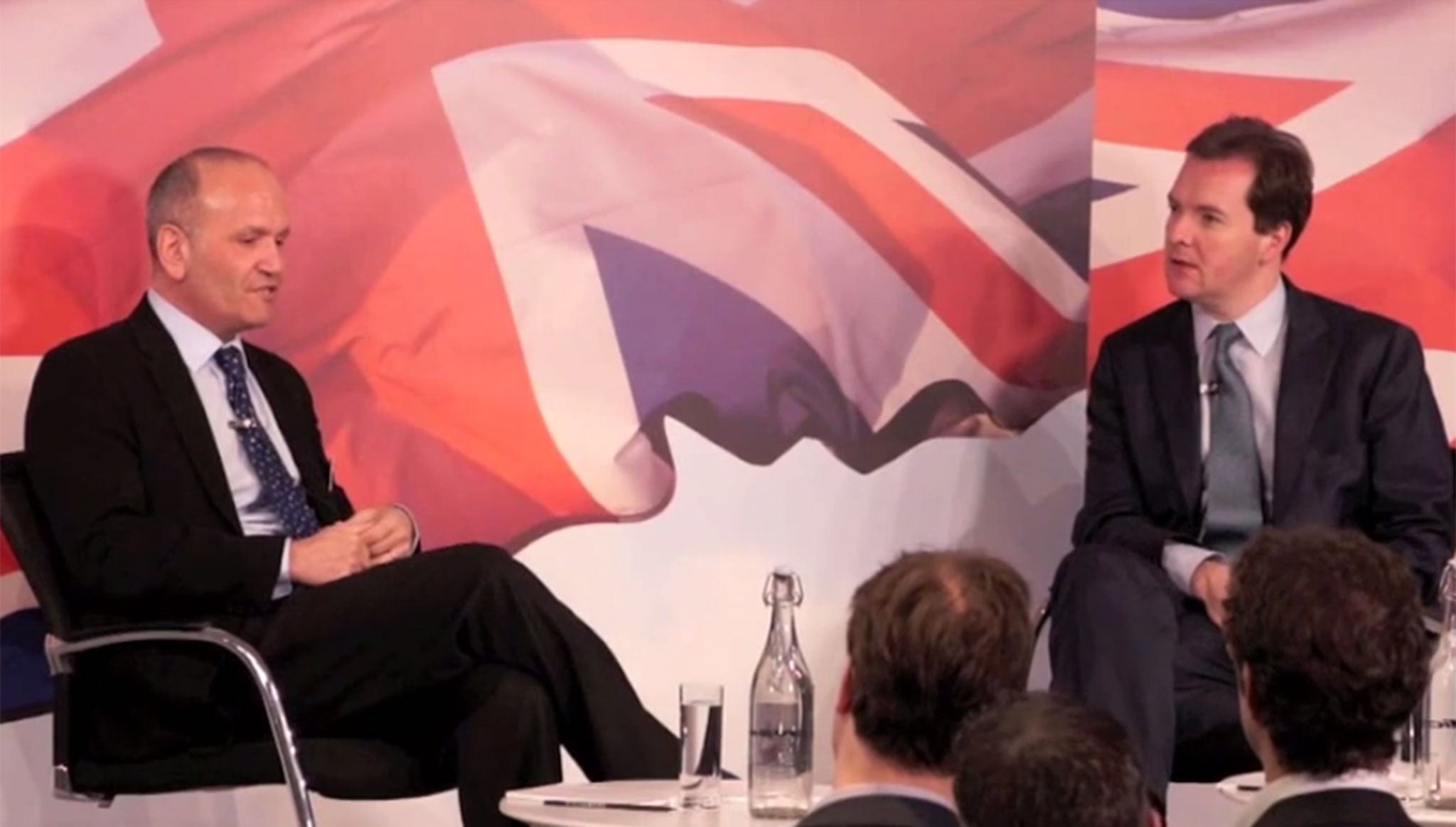 Doug Richard speaks to the Chancellor, George Osborne, during the Startup Britain launch in 2011