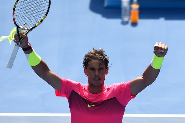 Nadal celebrates after his first round victory