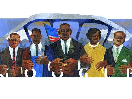 The Google Doodle created to mark Martin Luther King Jr Day in 2015