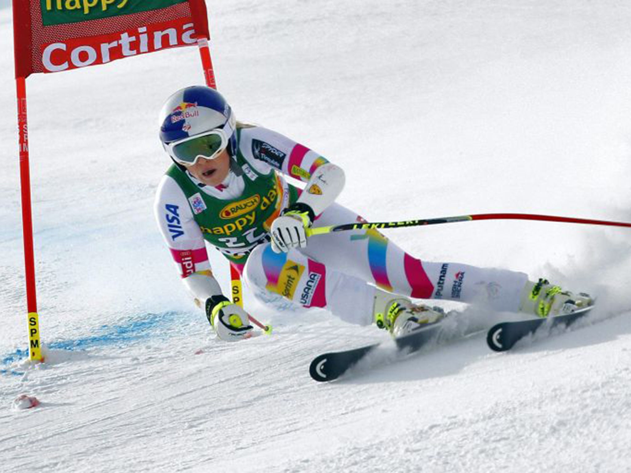 Lindsey Vonn on her way to a record-breaking 63rd World Cup victory