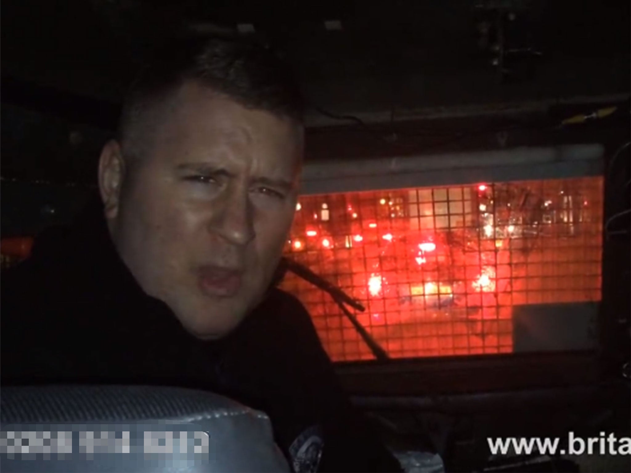 Britain First's chairman Paul Golding on the way to the "Christian Patrol"
