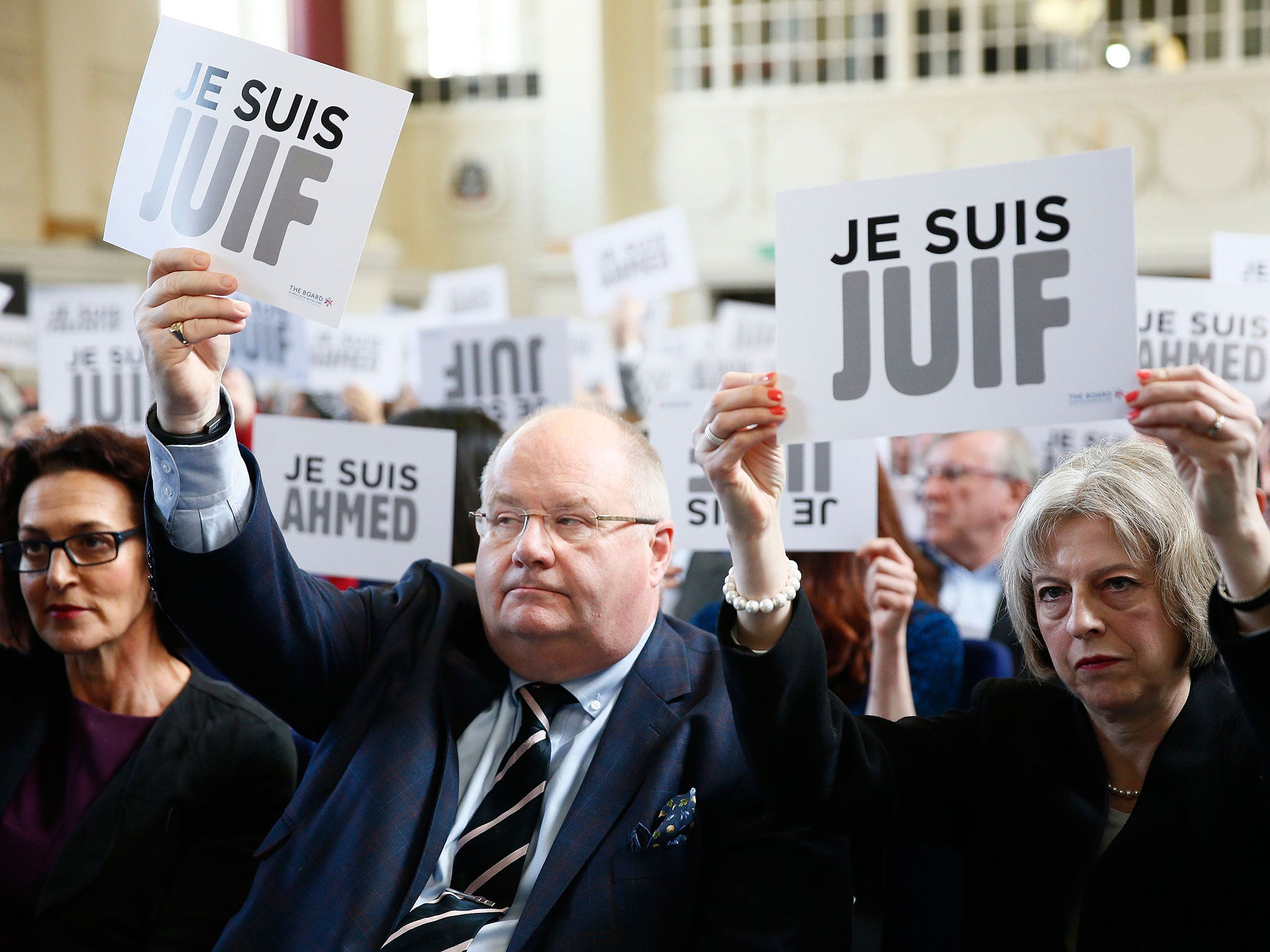 Eric Pickles at a Board of Deputies of British Jews event commemorating victims of the Paris attacks