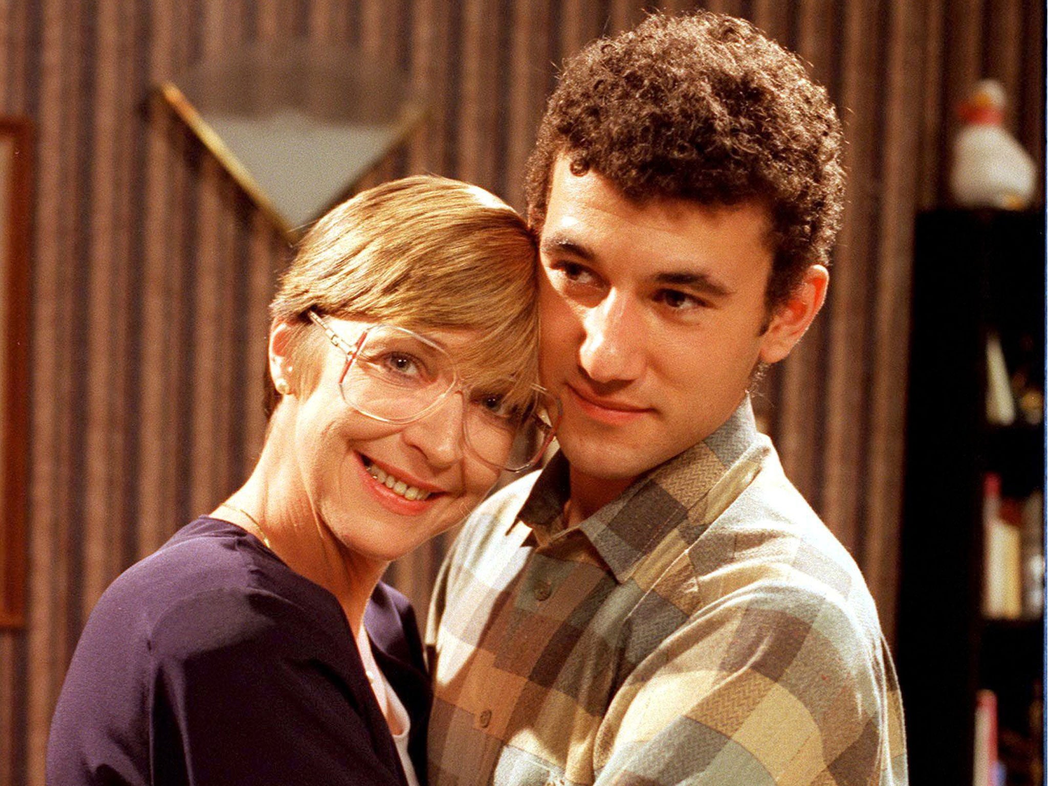 Anne Kirkbride and Al Nedjari as Deirdre and Samir in Coronation Street