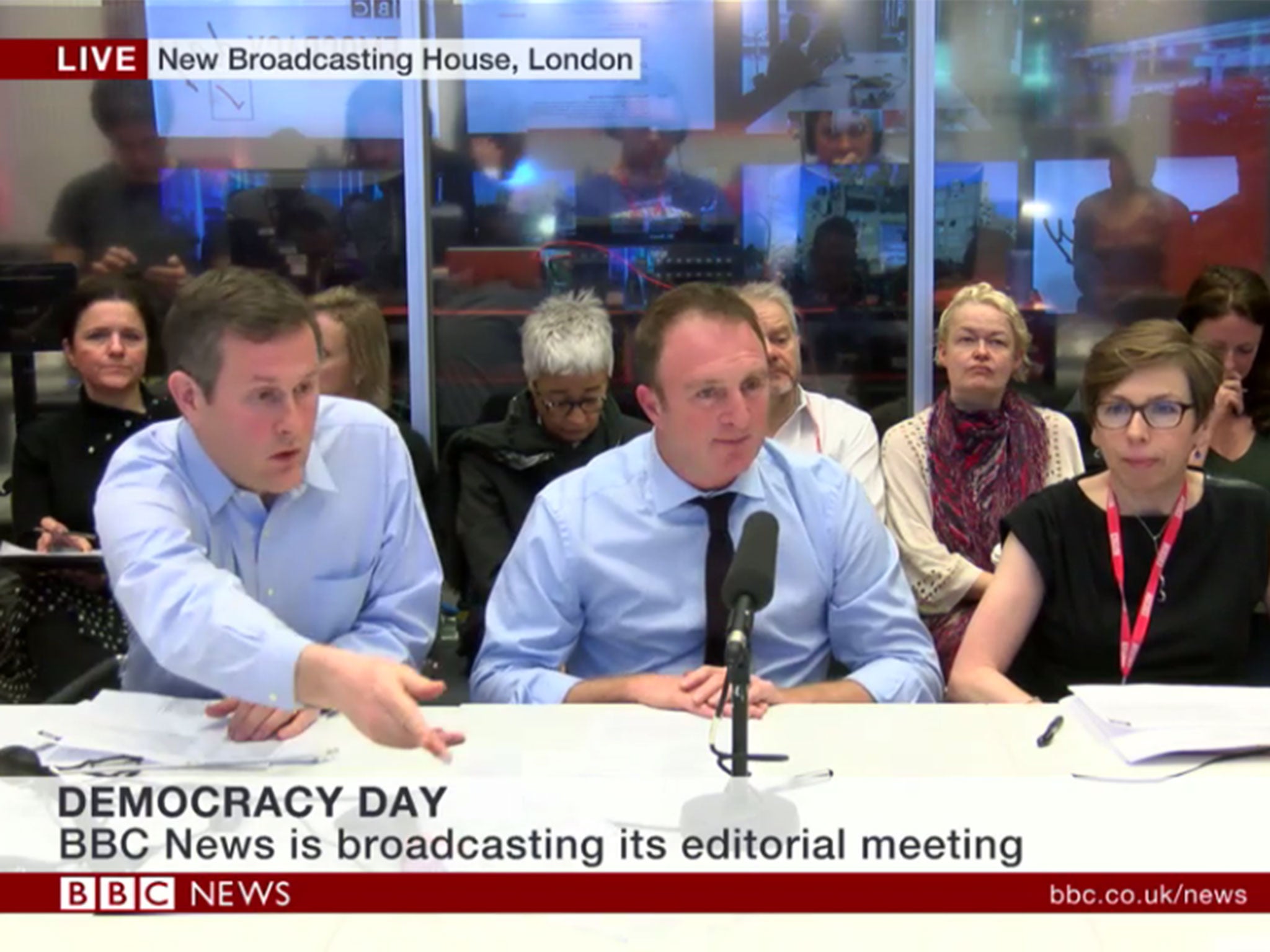 The meeting kicked off promisingly, led by James Harding (centre)