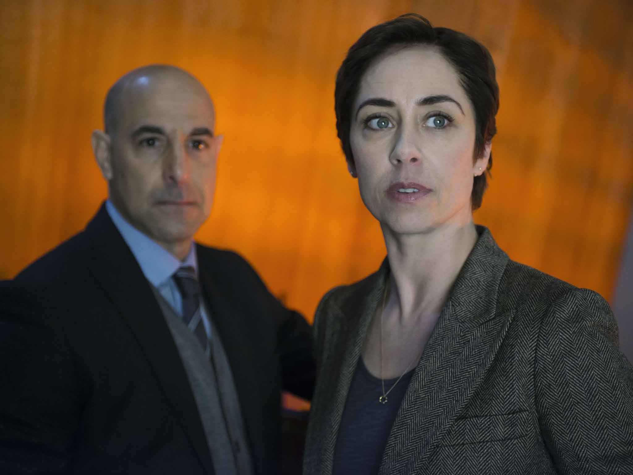 On the case: Stanley Tucci and Sophie Grabol in 'Fortitude'