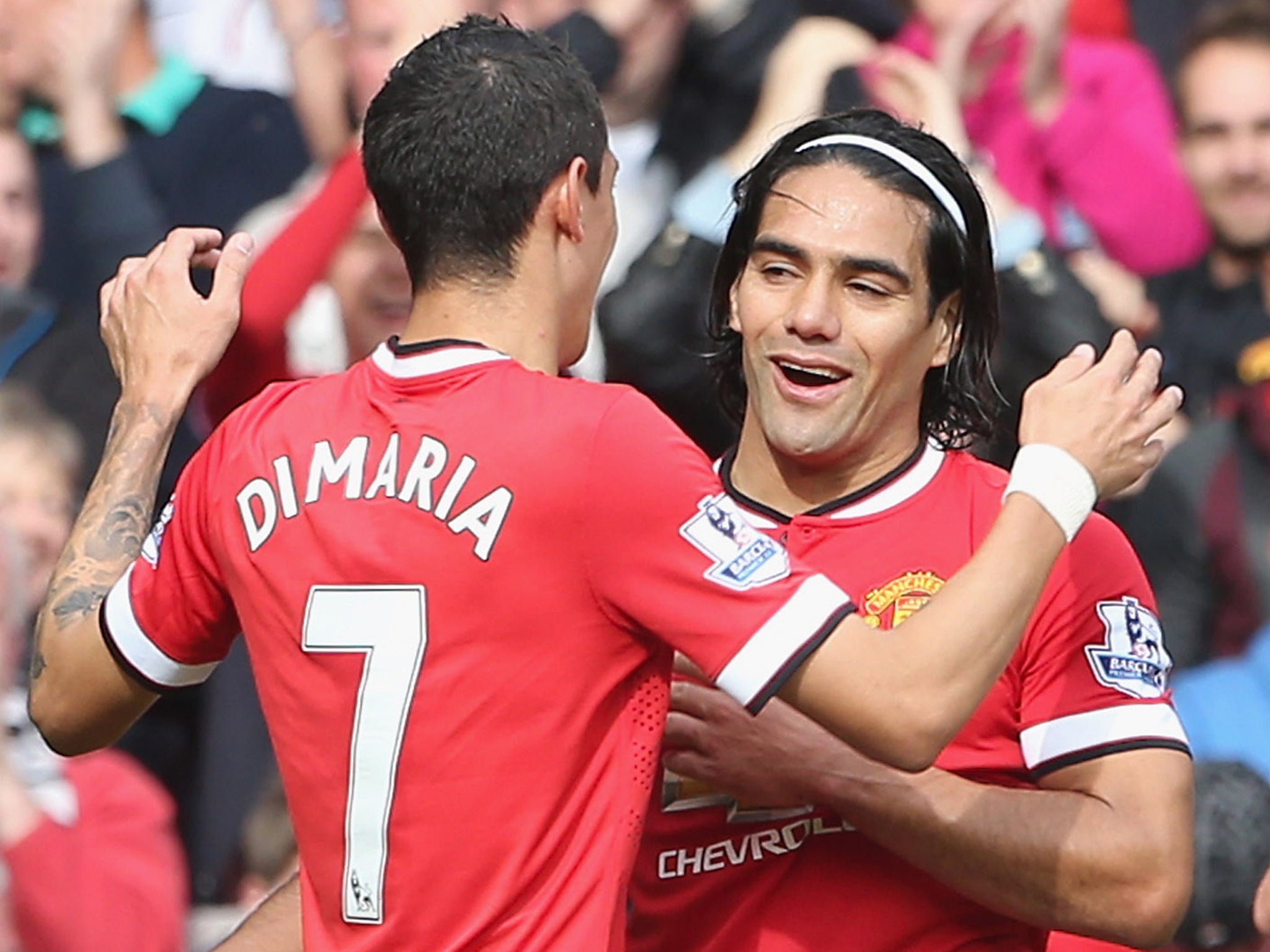 Angel Di Maria and Radamel Falcao both feature for United today