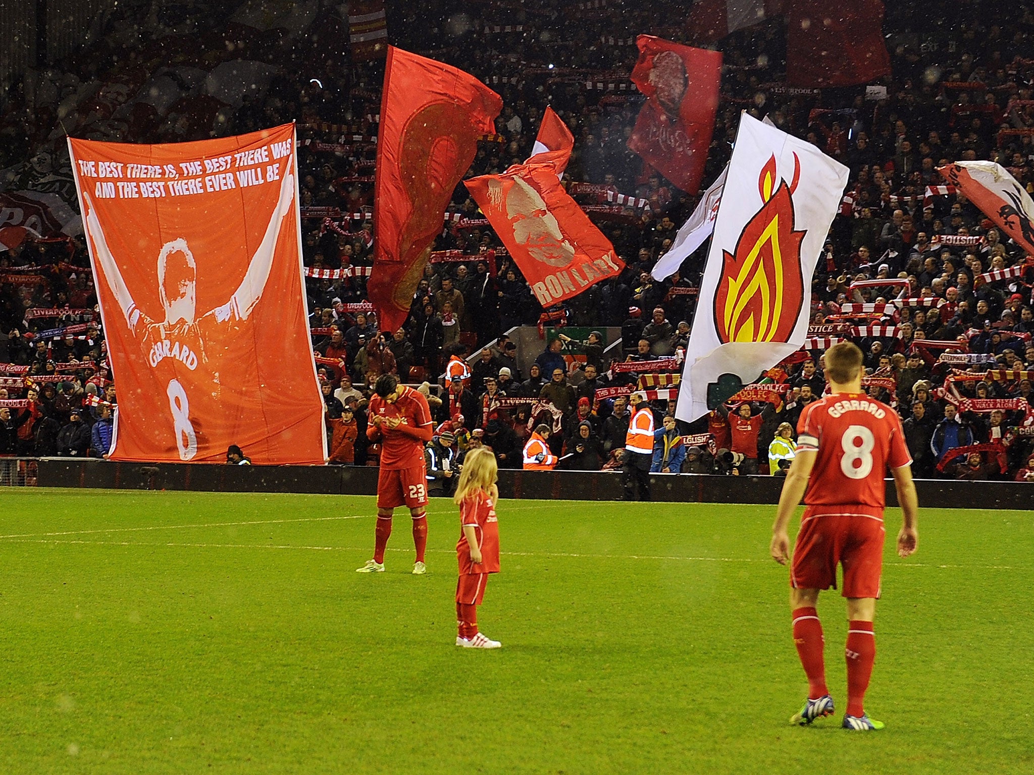 Steven Gerrard and his new banner