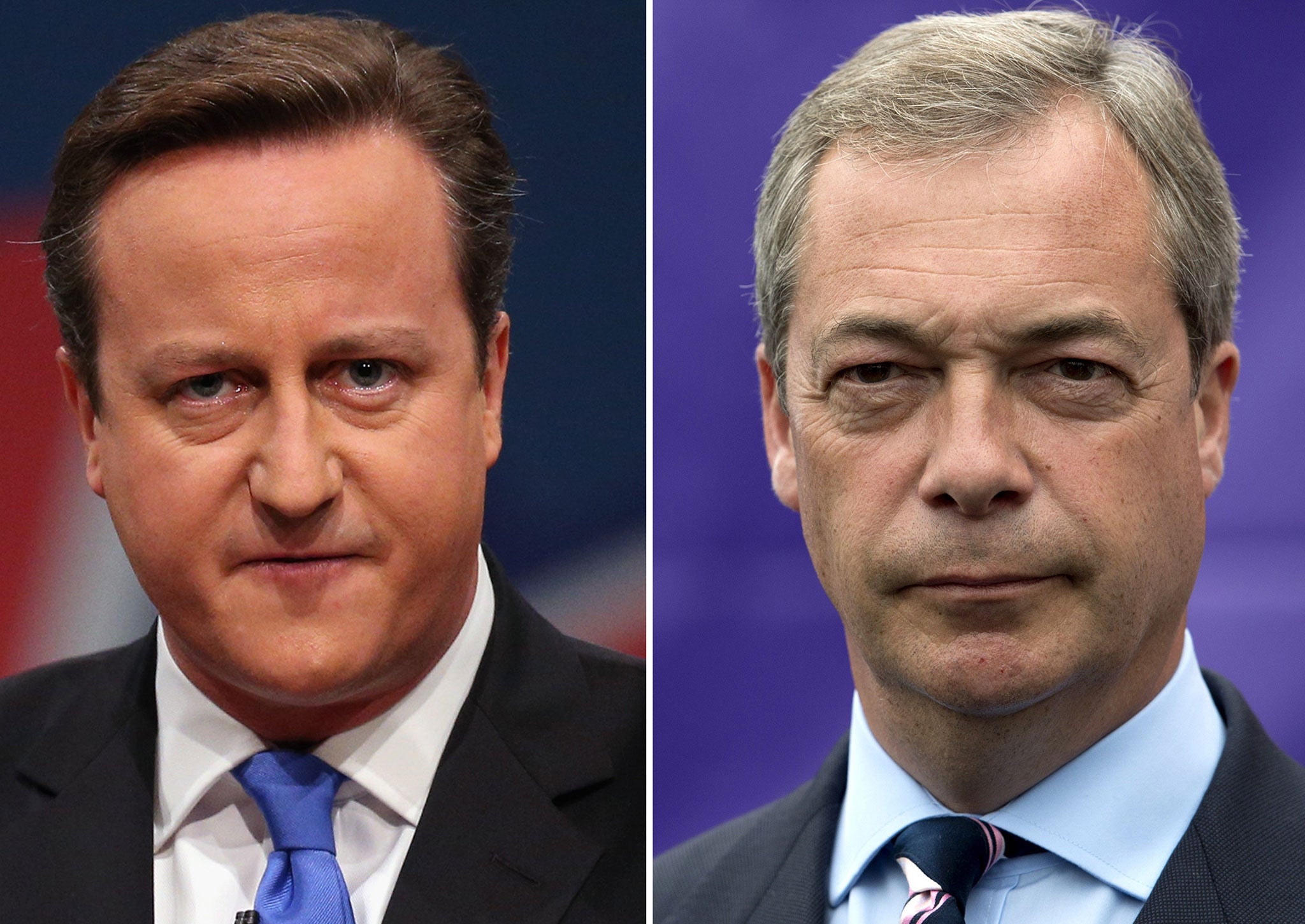 David Cameron and Nigel Farage could have to work together after the election