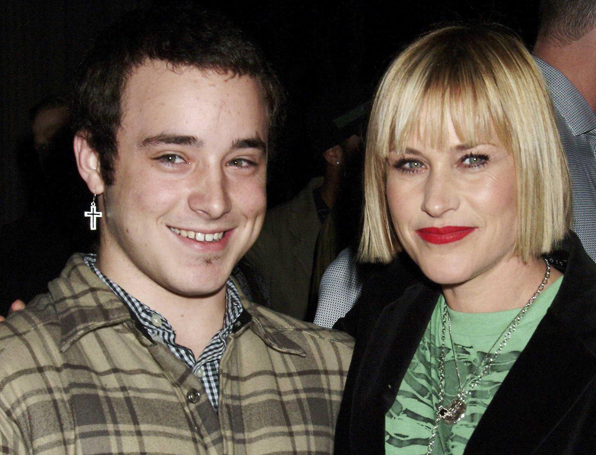 Patricia Arquette with her and Paul Rossi's son Enzo