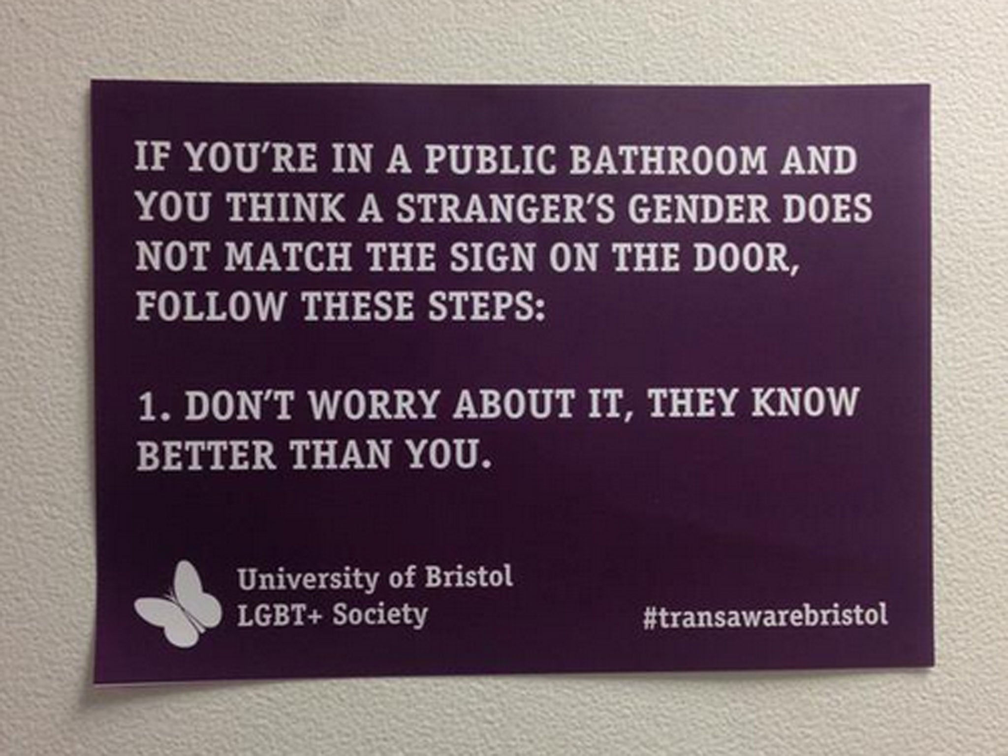 An awareness raising poster put up around the University of Bristol by its LGBT+ Society. (Image: UBU LGBT+)