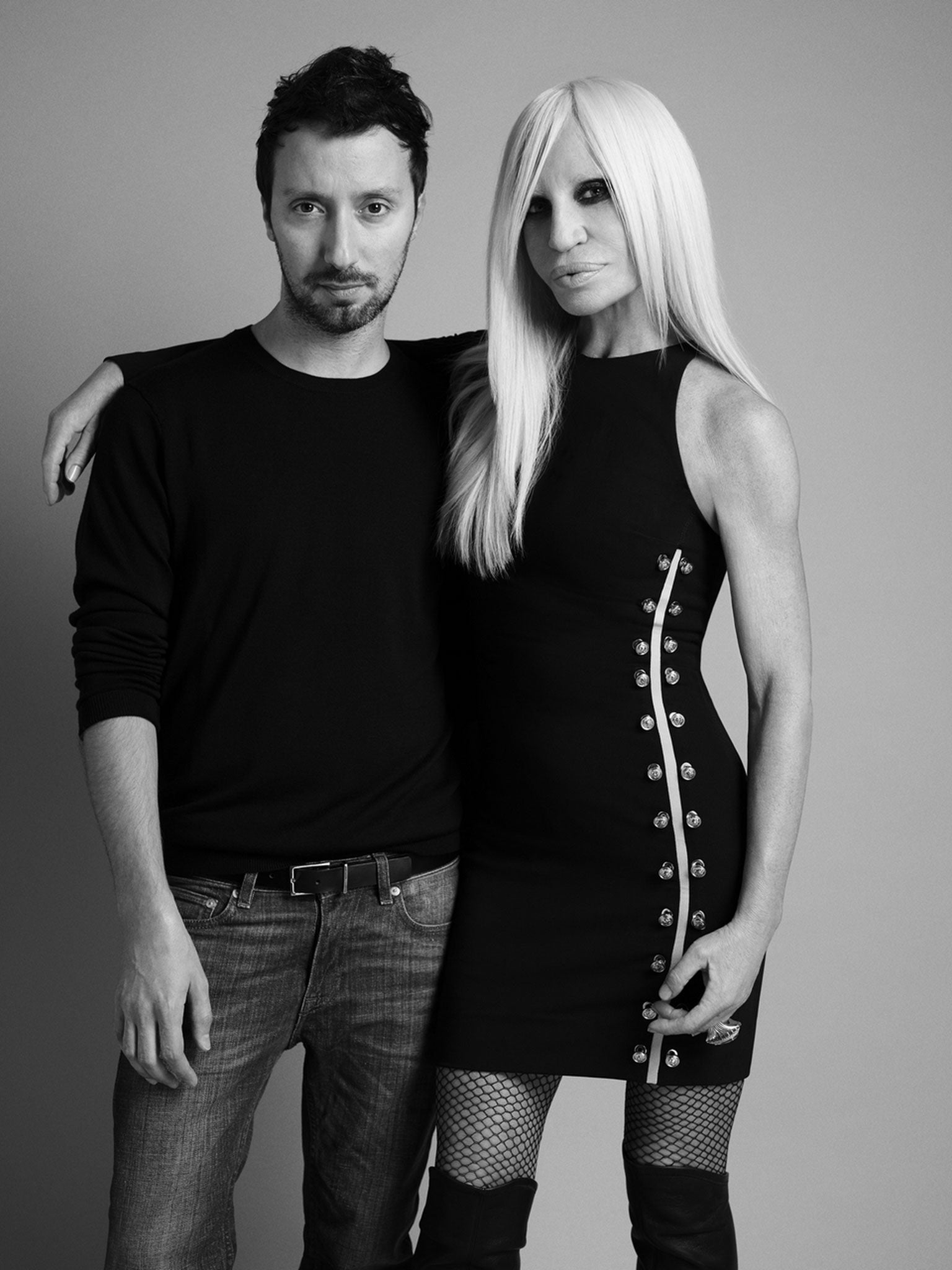 Anthony Vaccarello and Donatella Versace as he's appointed creative director of Versus