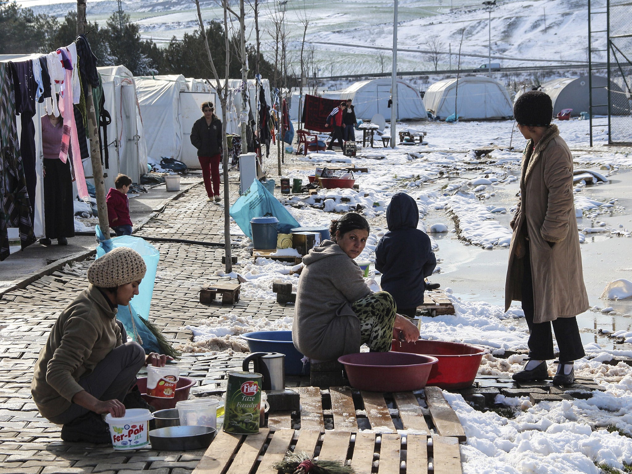 Yazidi refugees at a camp in Diyarbakir, Turkey (Getty)