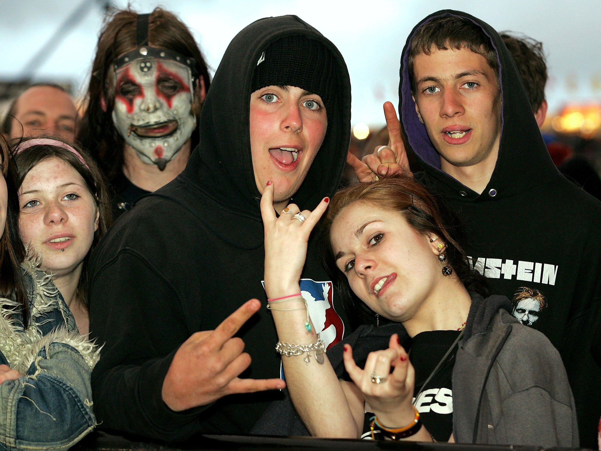 Slipknot fans at Download Festival in 2005 (Getty)