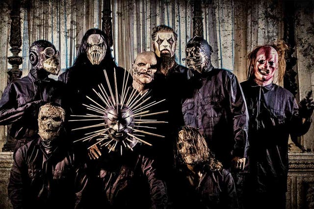 Metal heads: the group wear a series of masks inspired by singer Corey Taylor’s love of horror films