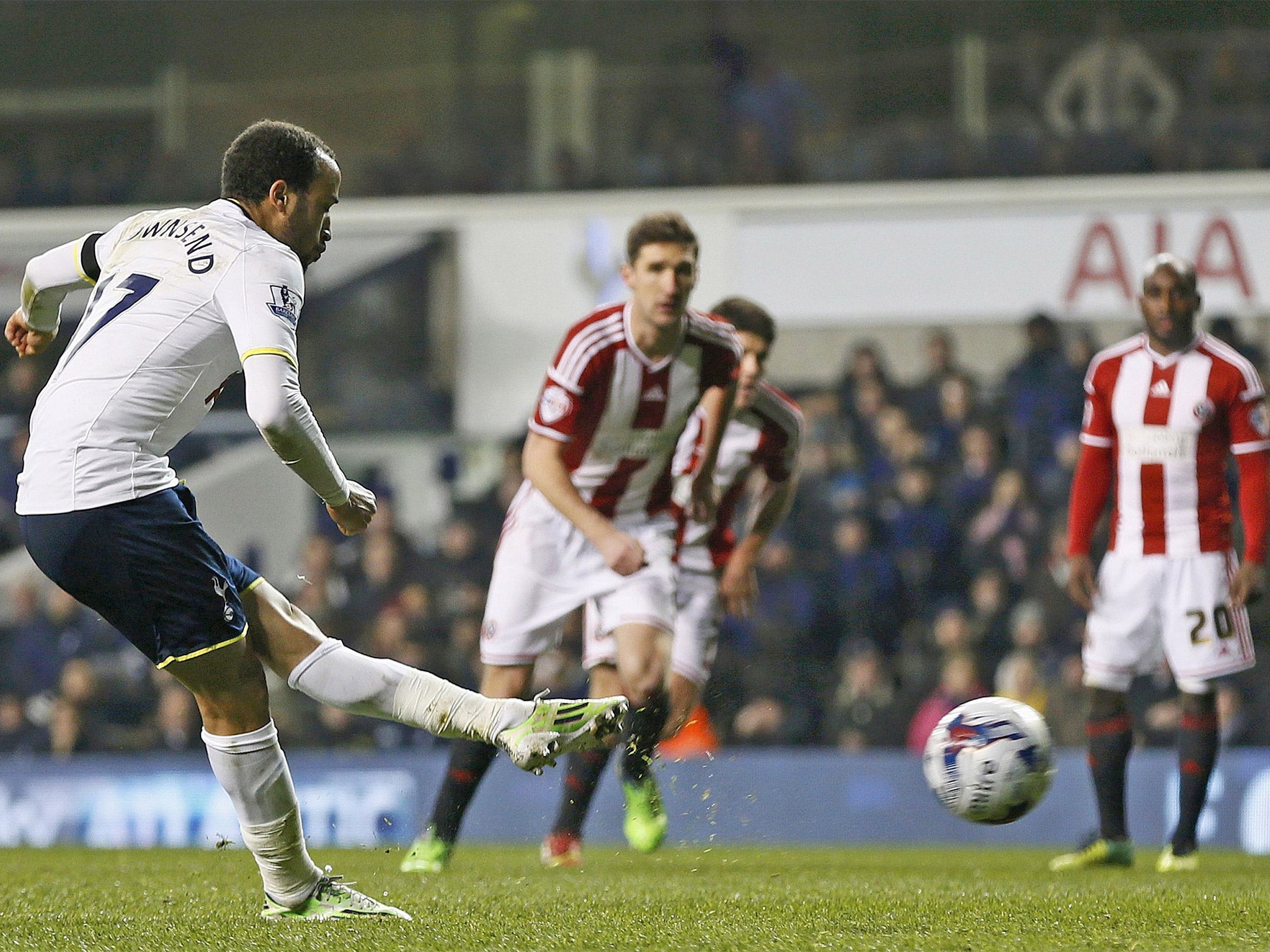 Andros Townsend scores the winning goal from the penalty spot