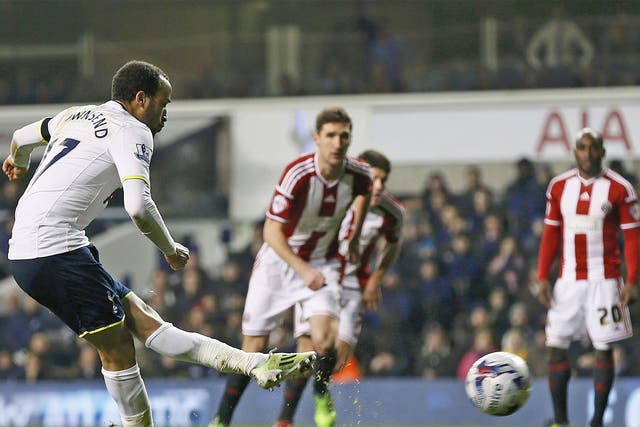 Andros Townsend scores the winning goal from the penalty spot 