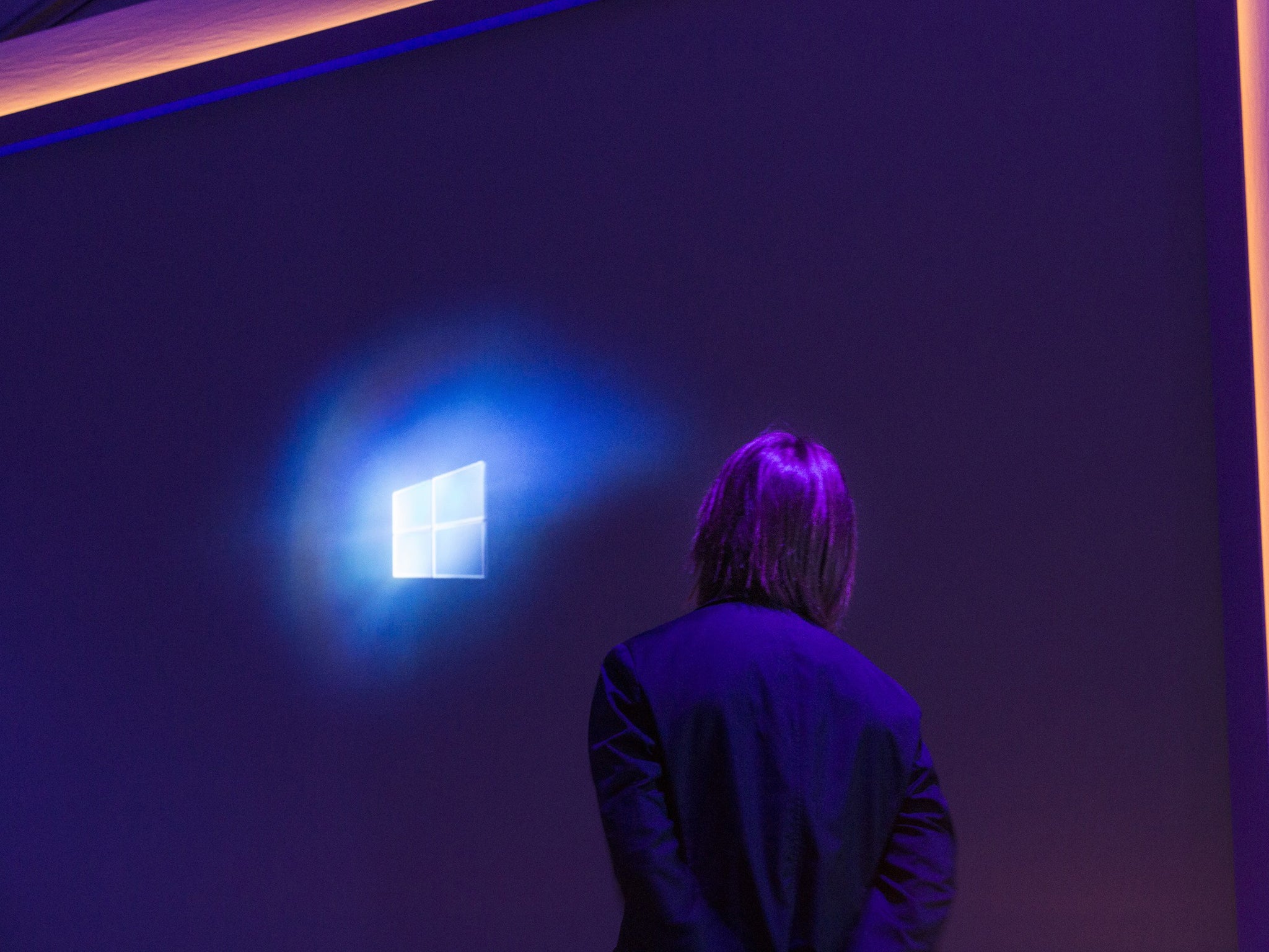 Alex Kipman, who led the invention of Microsoft's hologram headset, at the Windows 10 launch