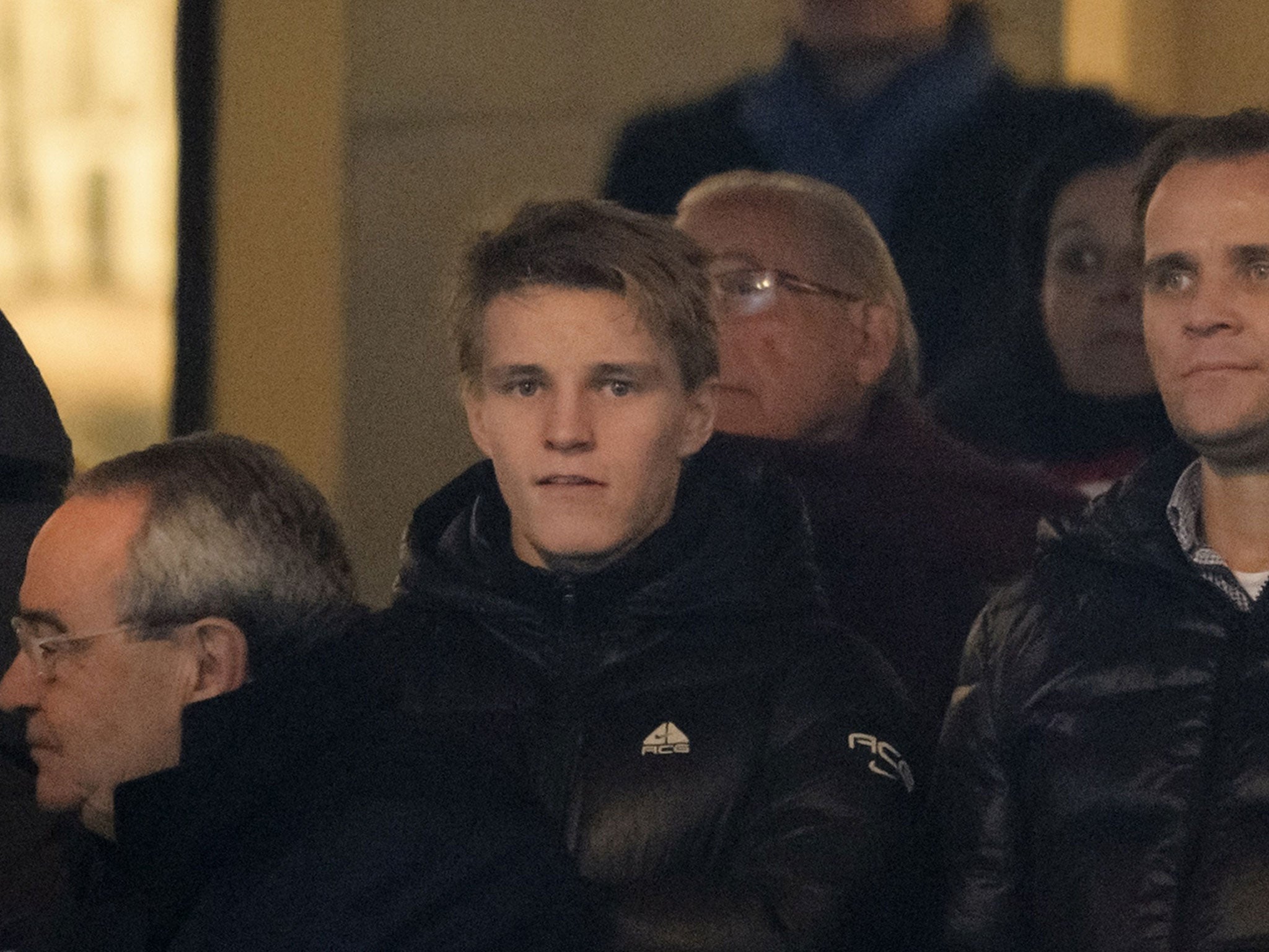 Martin Odegaard watches on during Atletico Madrid v Real Madrid