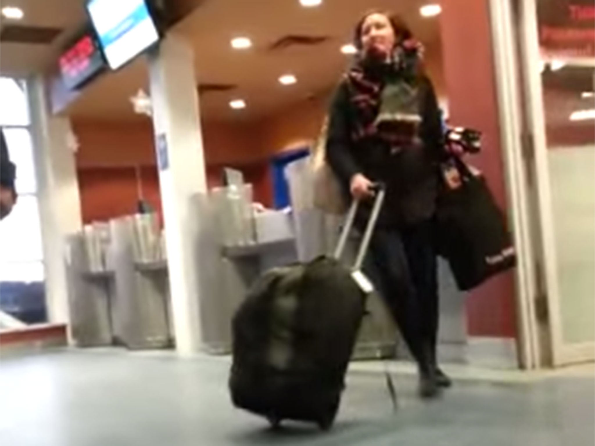 Woman freaks out after missing ferry.