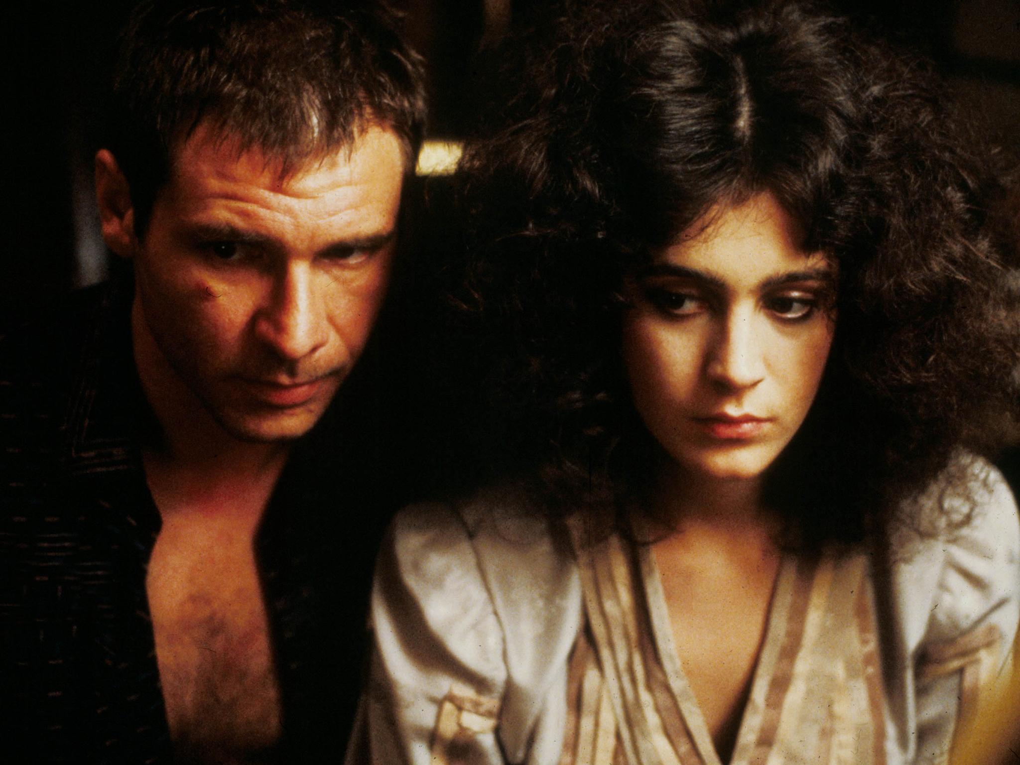 Blade Runner: Harrison Ford as Rick Deckard and Sean Young as Rachael in Ridley Scott's sci-fi blockbuster, which was based on Philip K Dick's 1968 novel 'Do Androids Dream of Electric Sheep?'