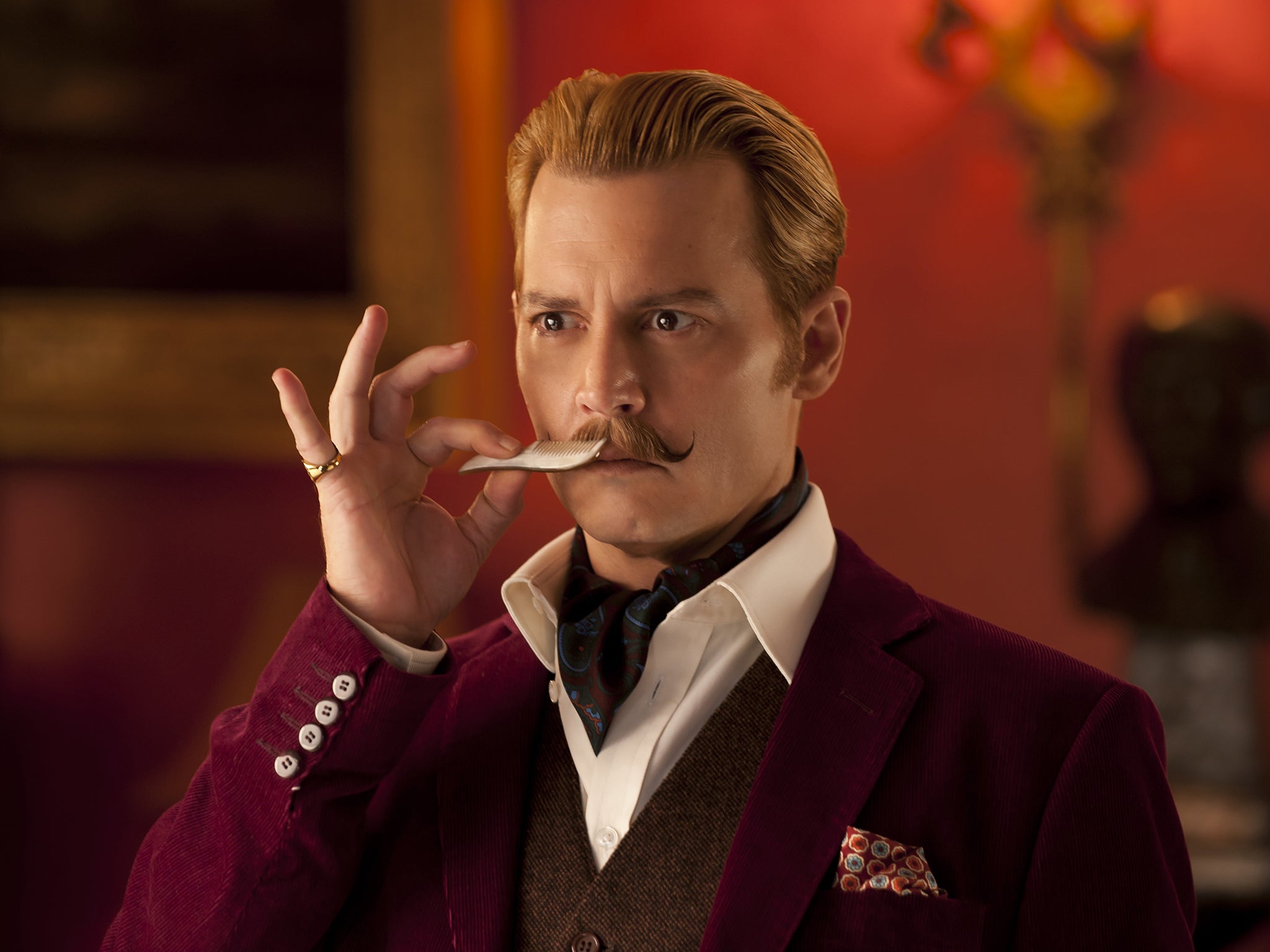 Preening: Johnny Depp in 'Mortdecai'