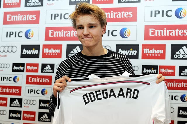 Martin Odegaard is unveiled Real Madrid's training ground today