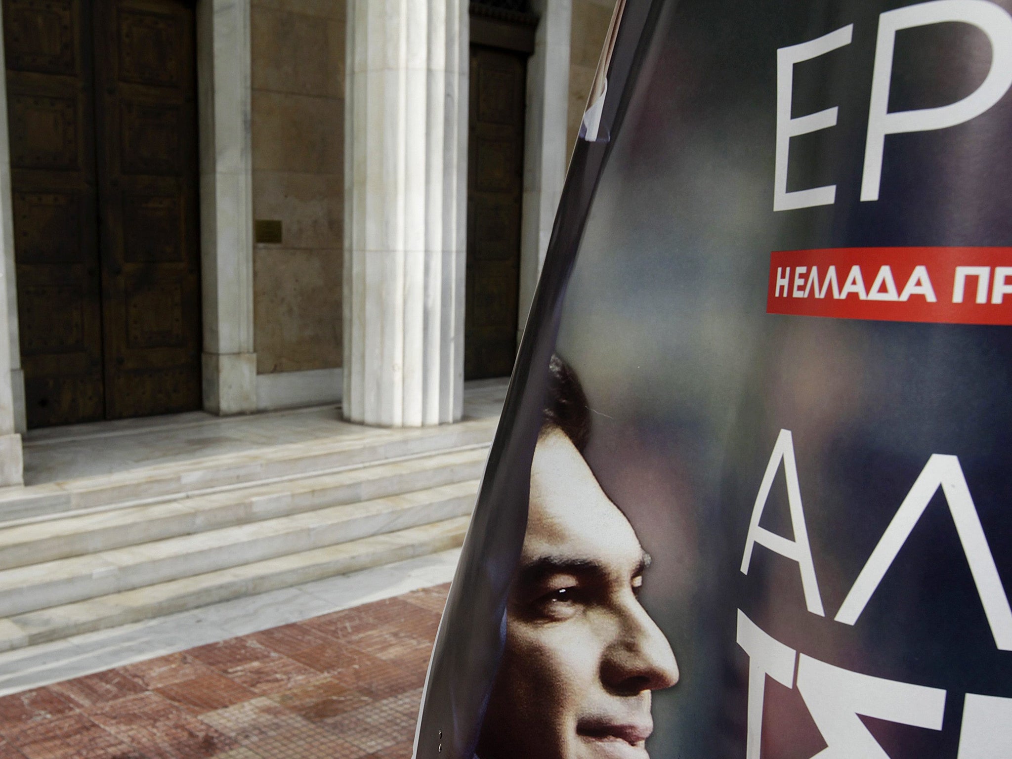 A pre-election poster of Syriza's leader Alexis Tsipras