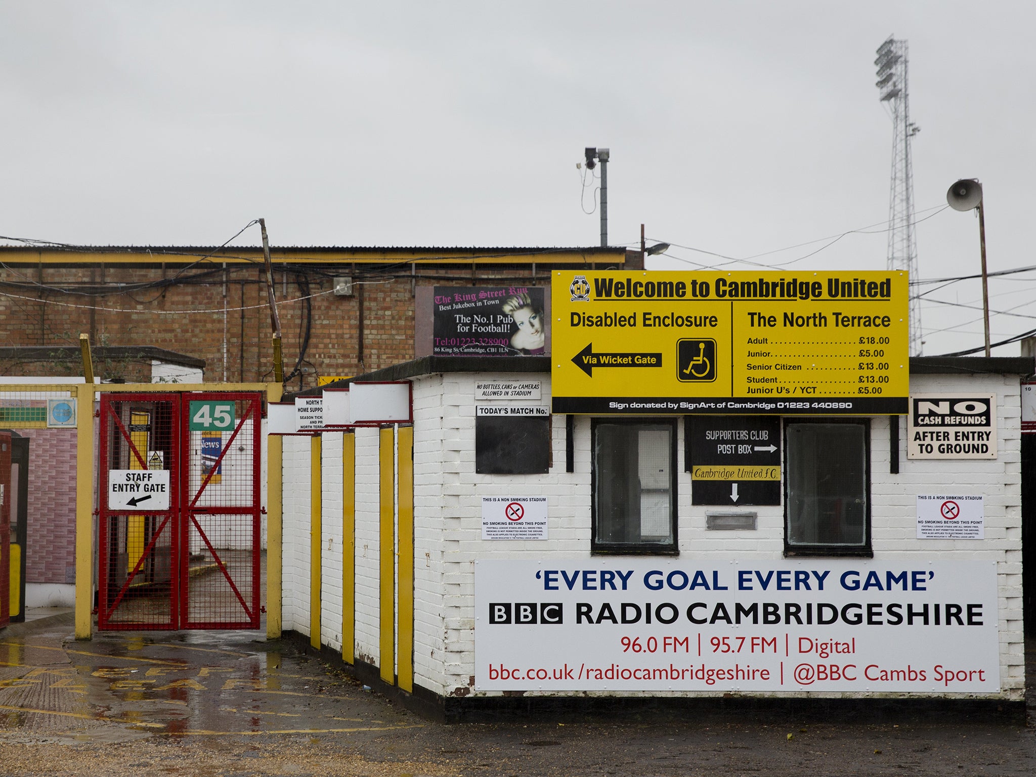 Cambridge United's grounds (Teri Pengilley/The Independent )