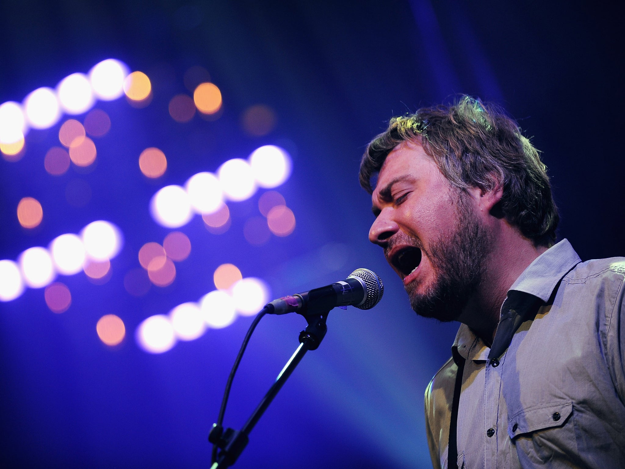 Lead singer of Doves, Jimi Goodwin, performs during the BBC Electric Proms in 2009