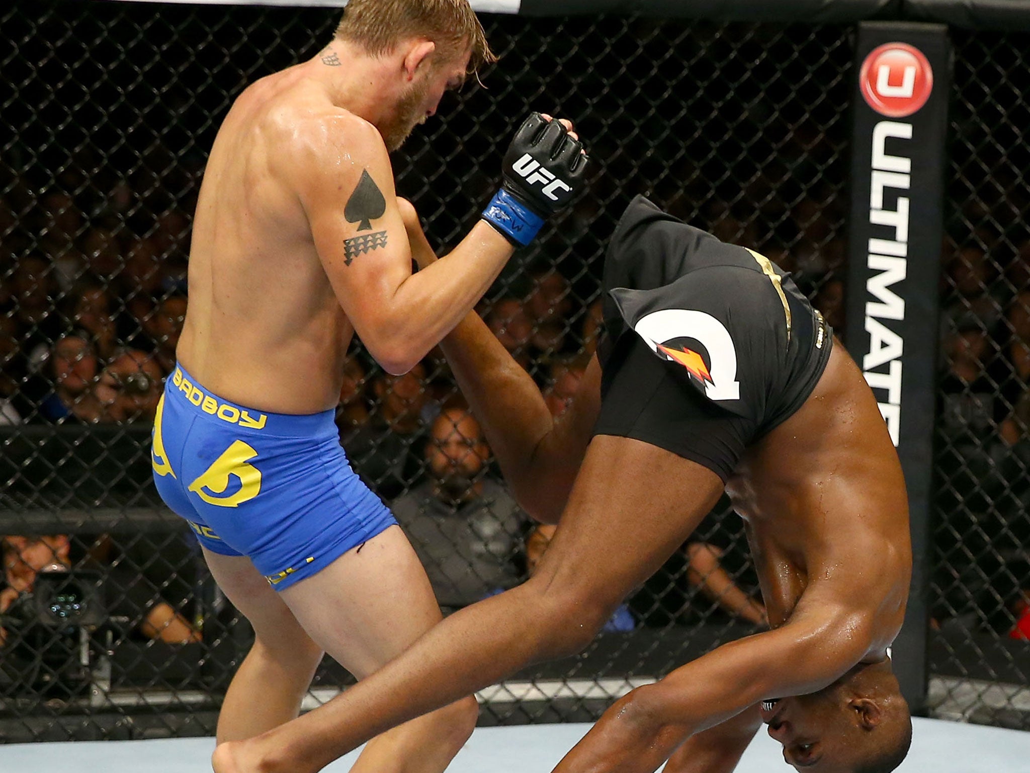 Alexander 'The Mauler' Gustafsson flips Jon 'Bones' Jones