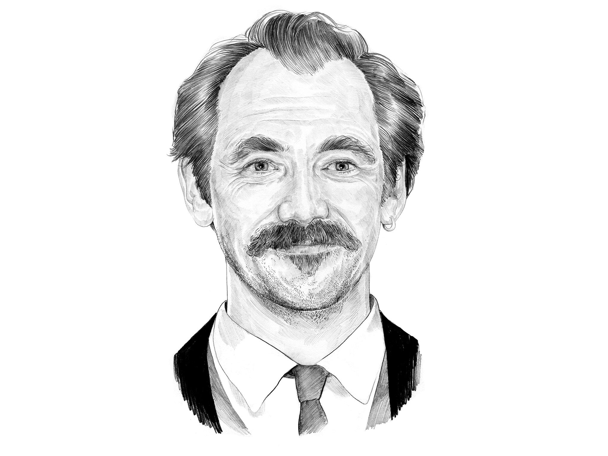 Illustration of Mark Rylance by Lauren Crow